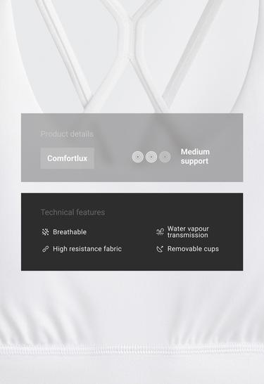 Medium support Comfortlux sports bra with cup — WHITE  2