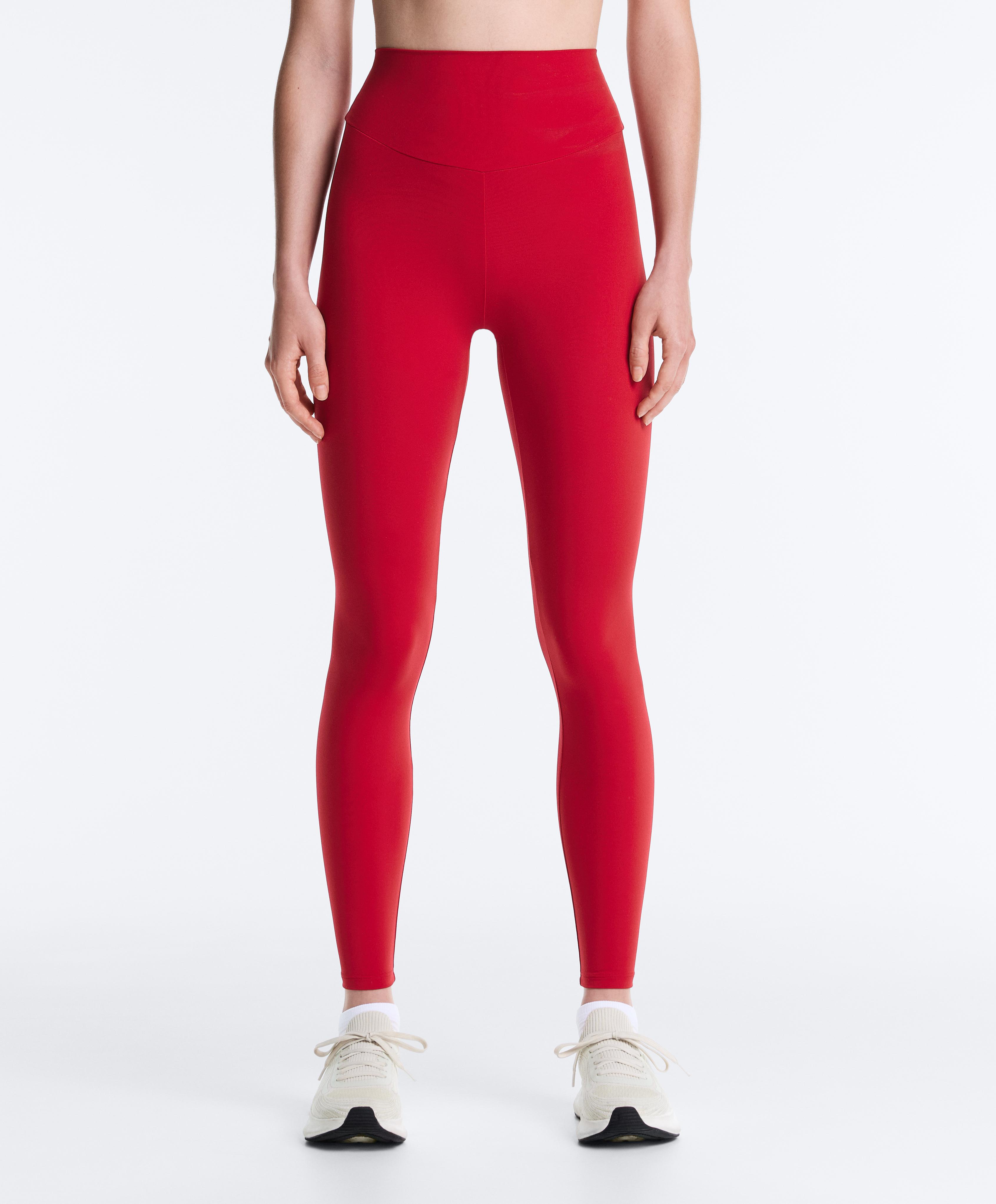 Comfortlux high-waisted ankle-length leggings — BRIGHT RED