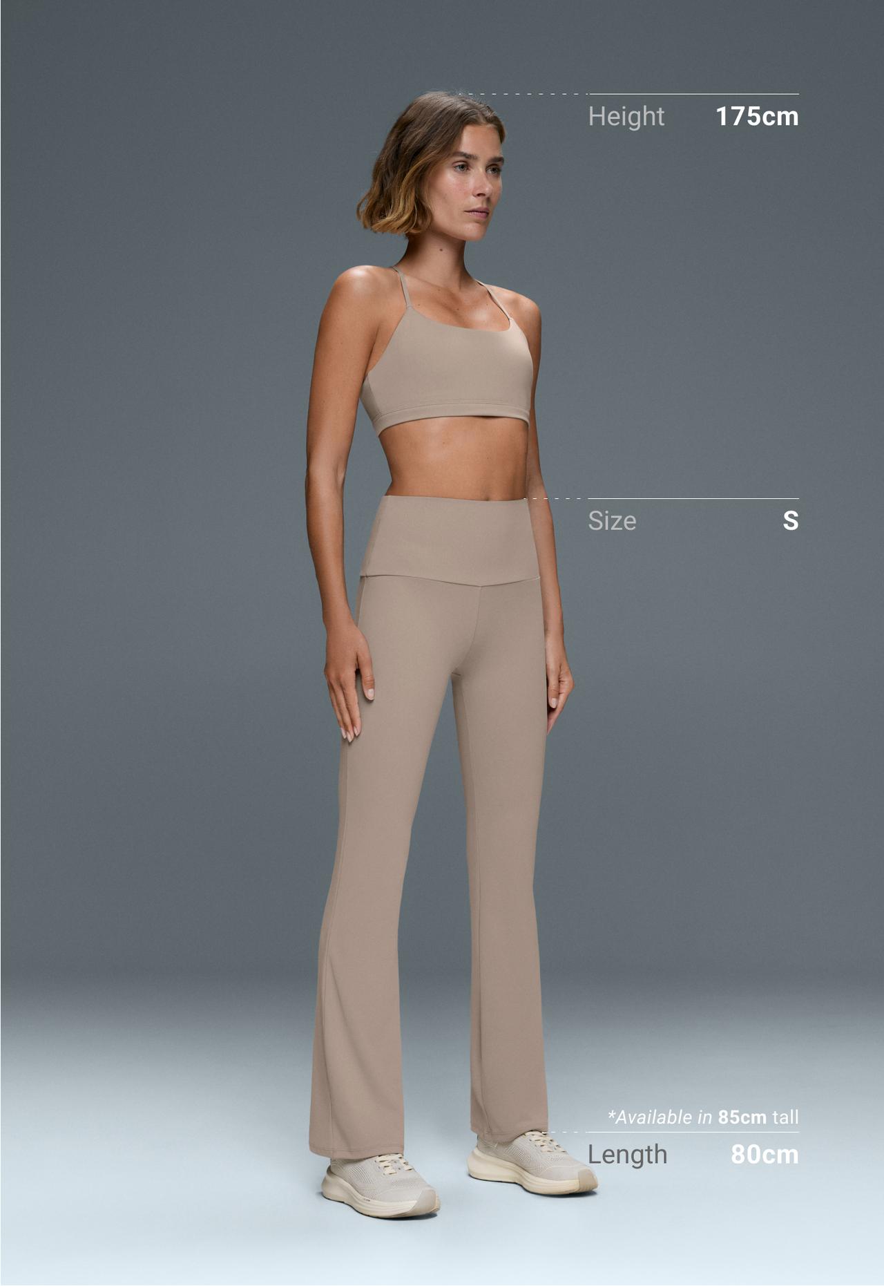 High-rise Comfortlux flare trousers — LIGHT STONE