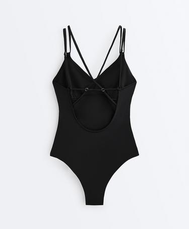 Crossover strap swimsuit — BLACK 8