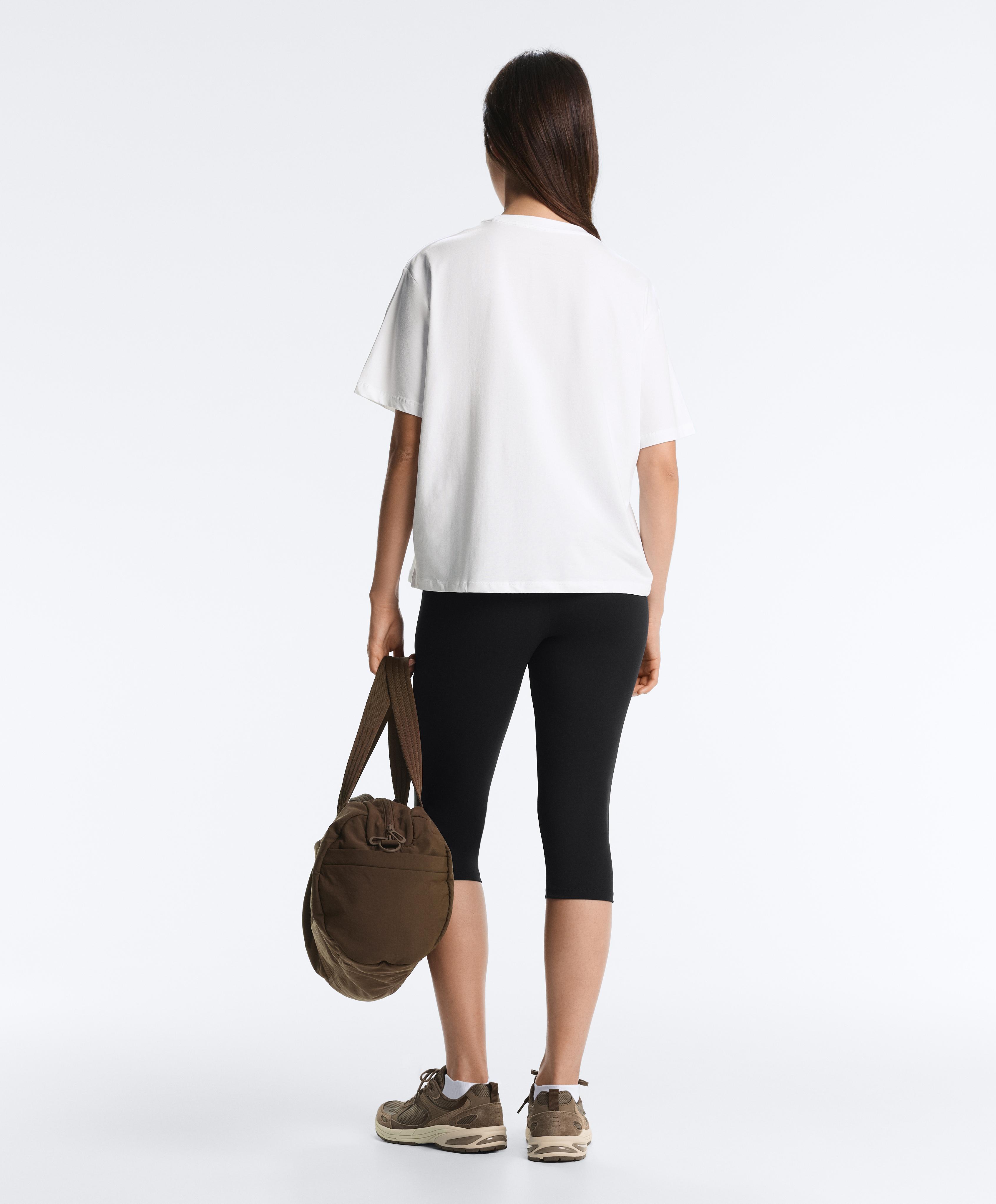 Boxy short-sleeved cotton blend T-shirt — WHITE 