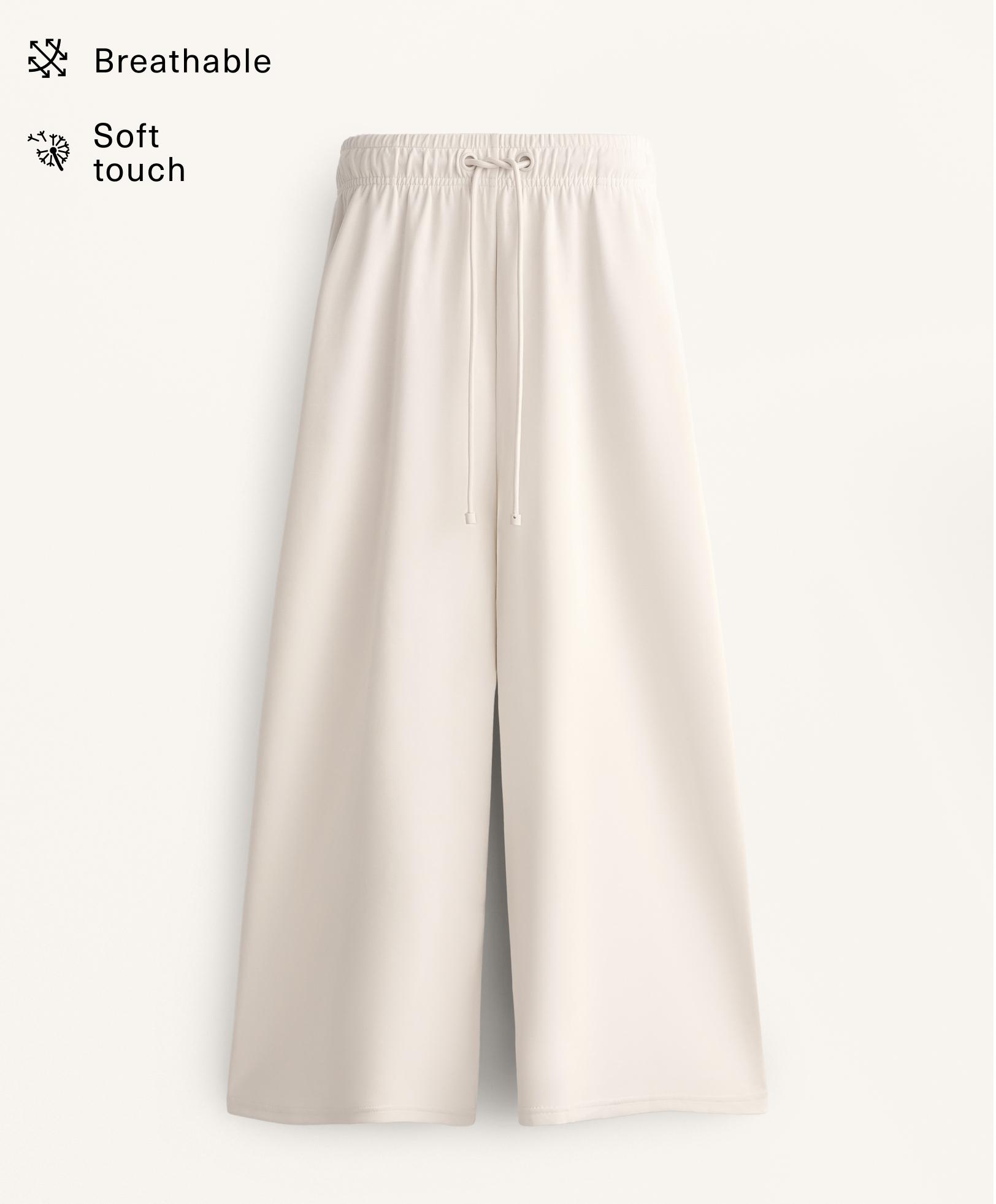 Soft-touch wide-leg crop trousers with modal