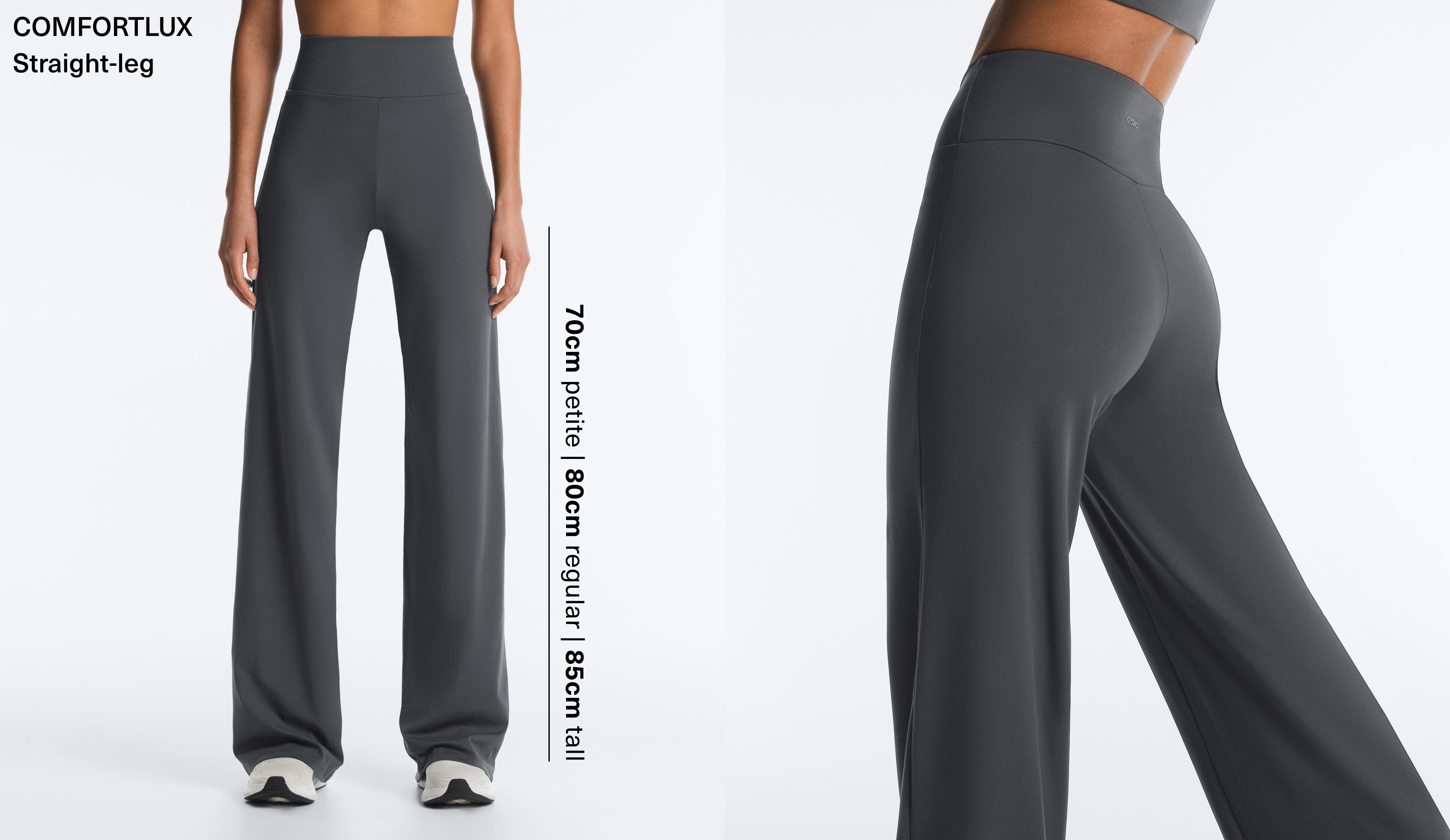 High-rise Comfortlux straight-leg trousers — ASPHALT