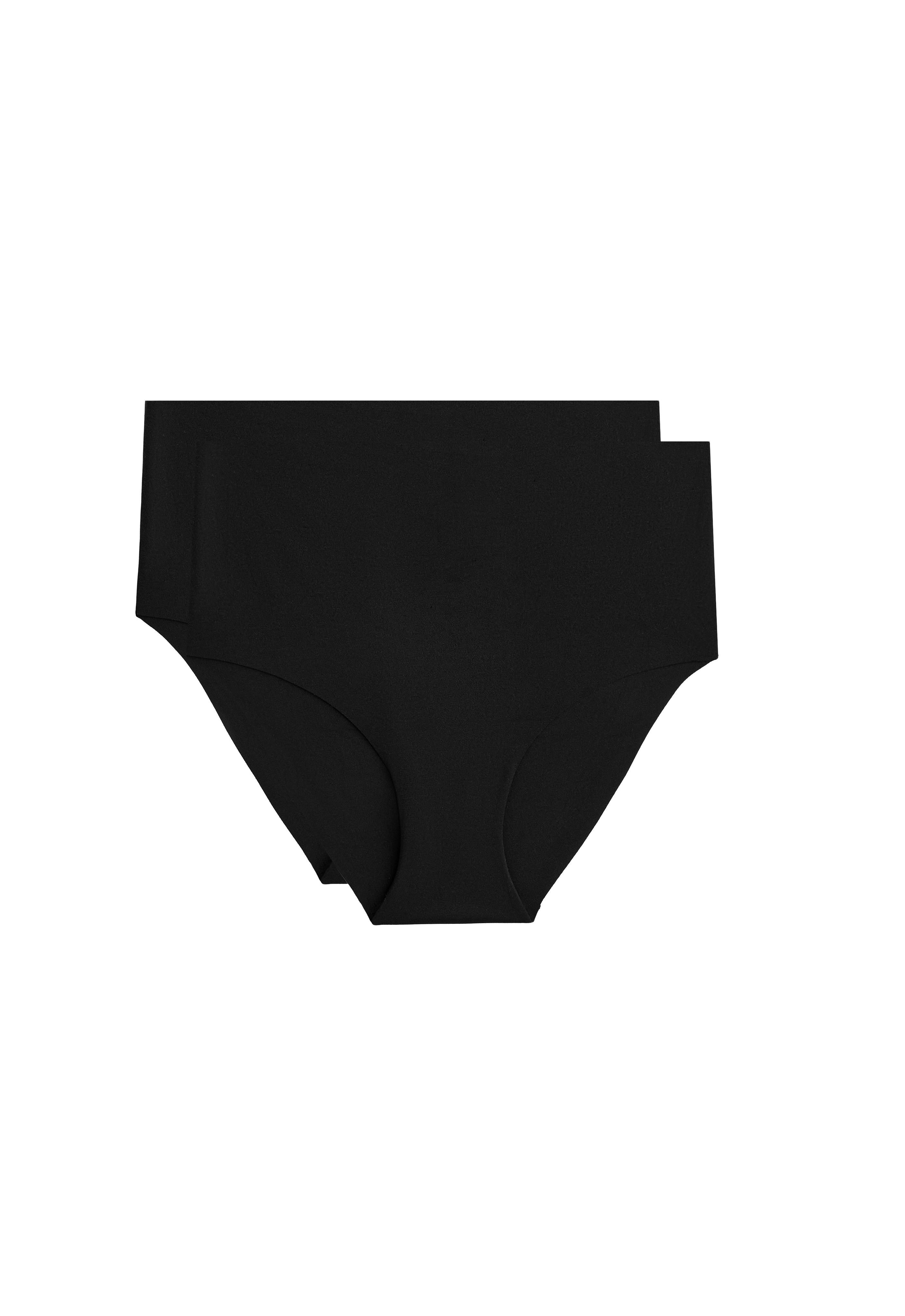2 invisible polyamide blend mid-rise classic briefs — BLACK