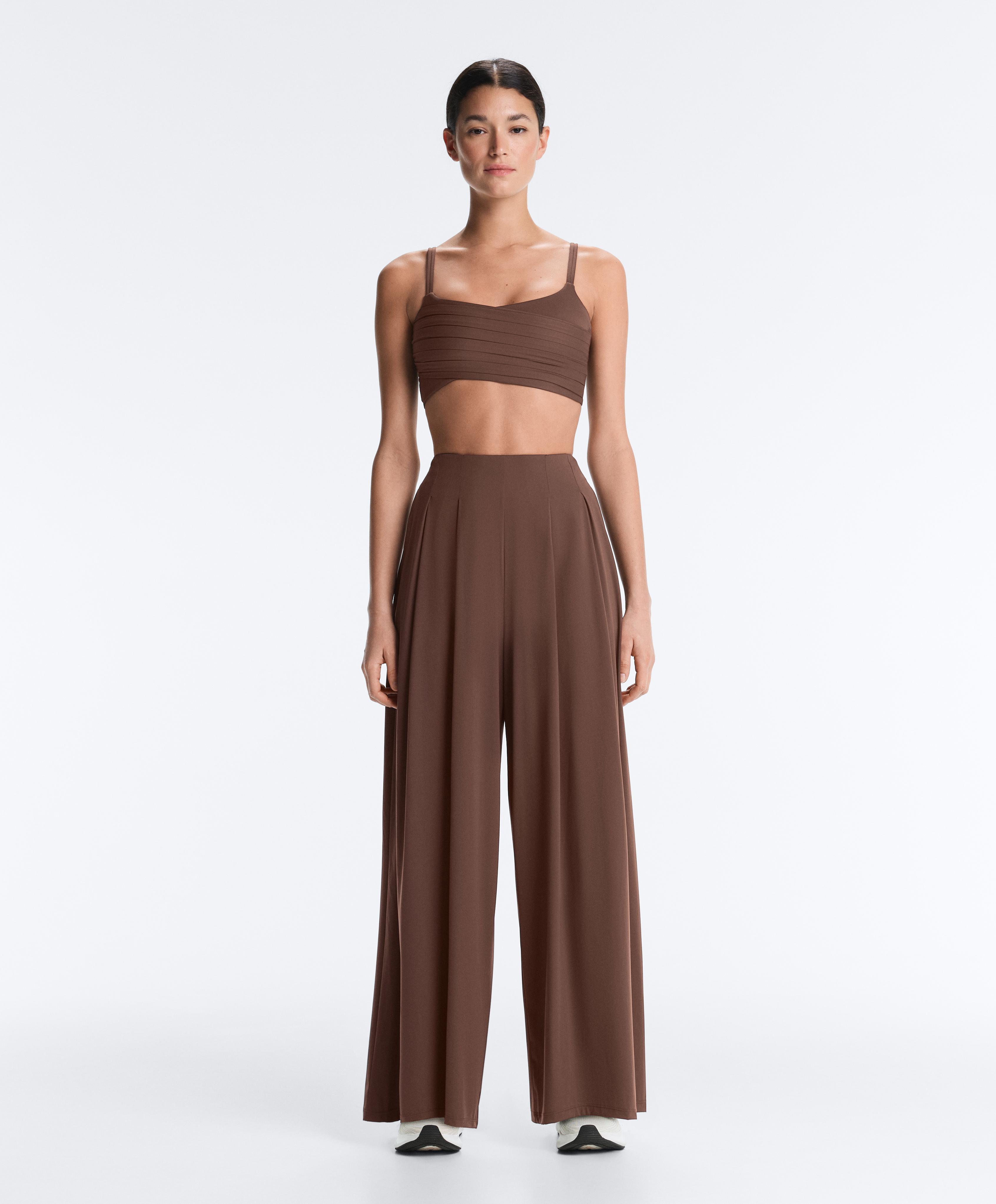 Lange wijde broek Light Touch met plooien