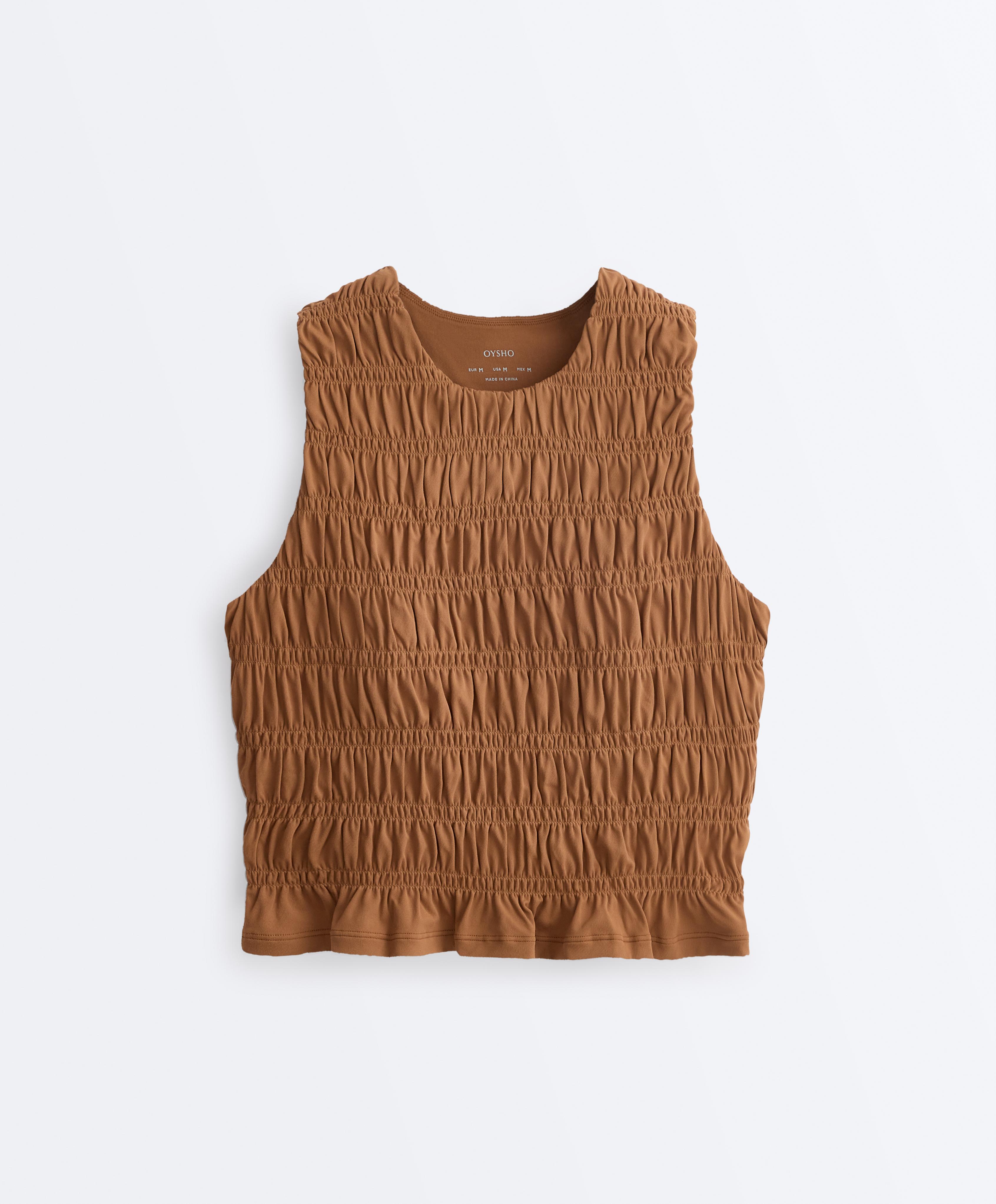 Comfortlux smock sleeveless T-shirt — TOFFEE