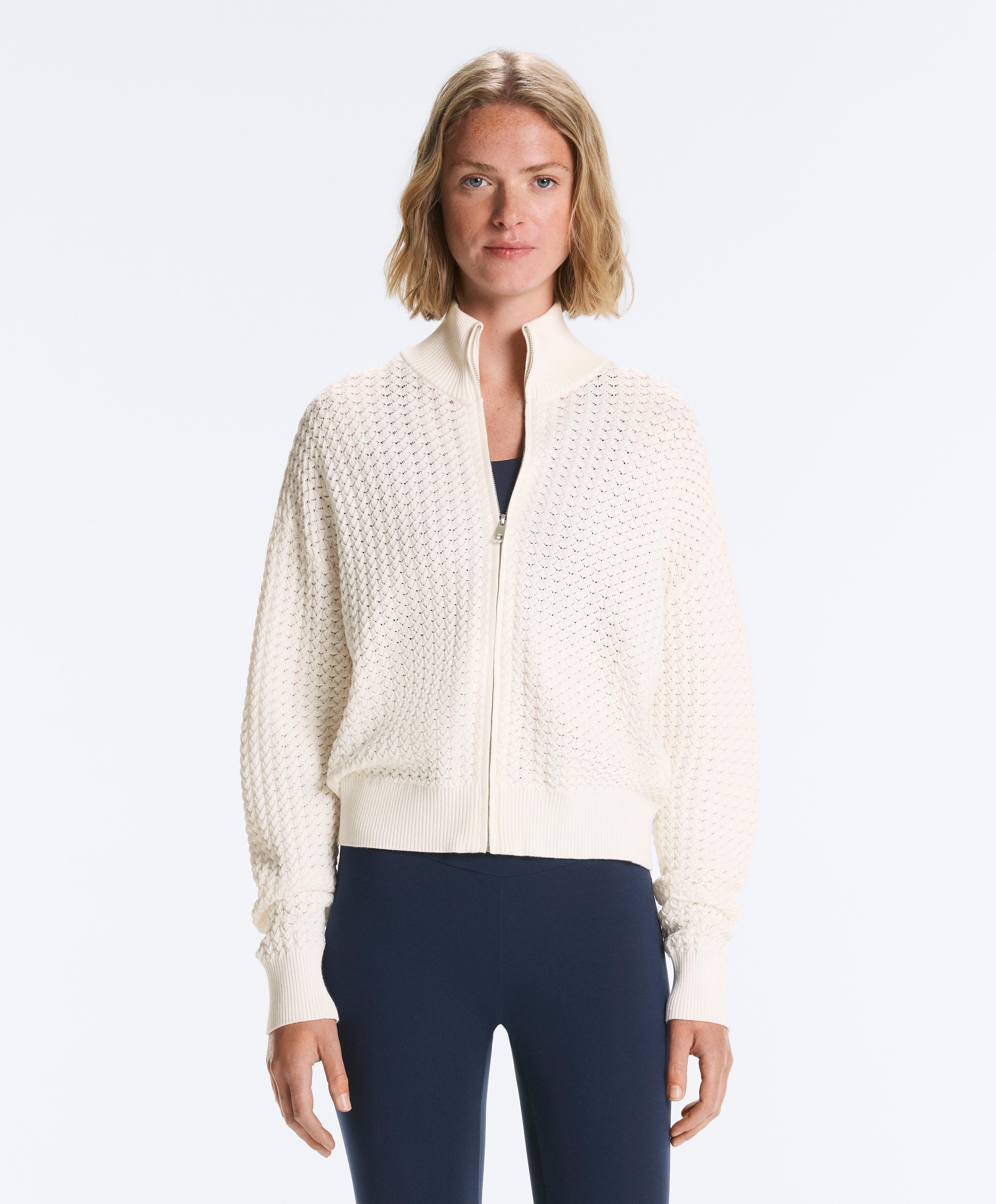 Openwork knit jacket — WHITE 