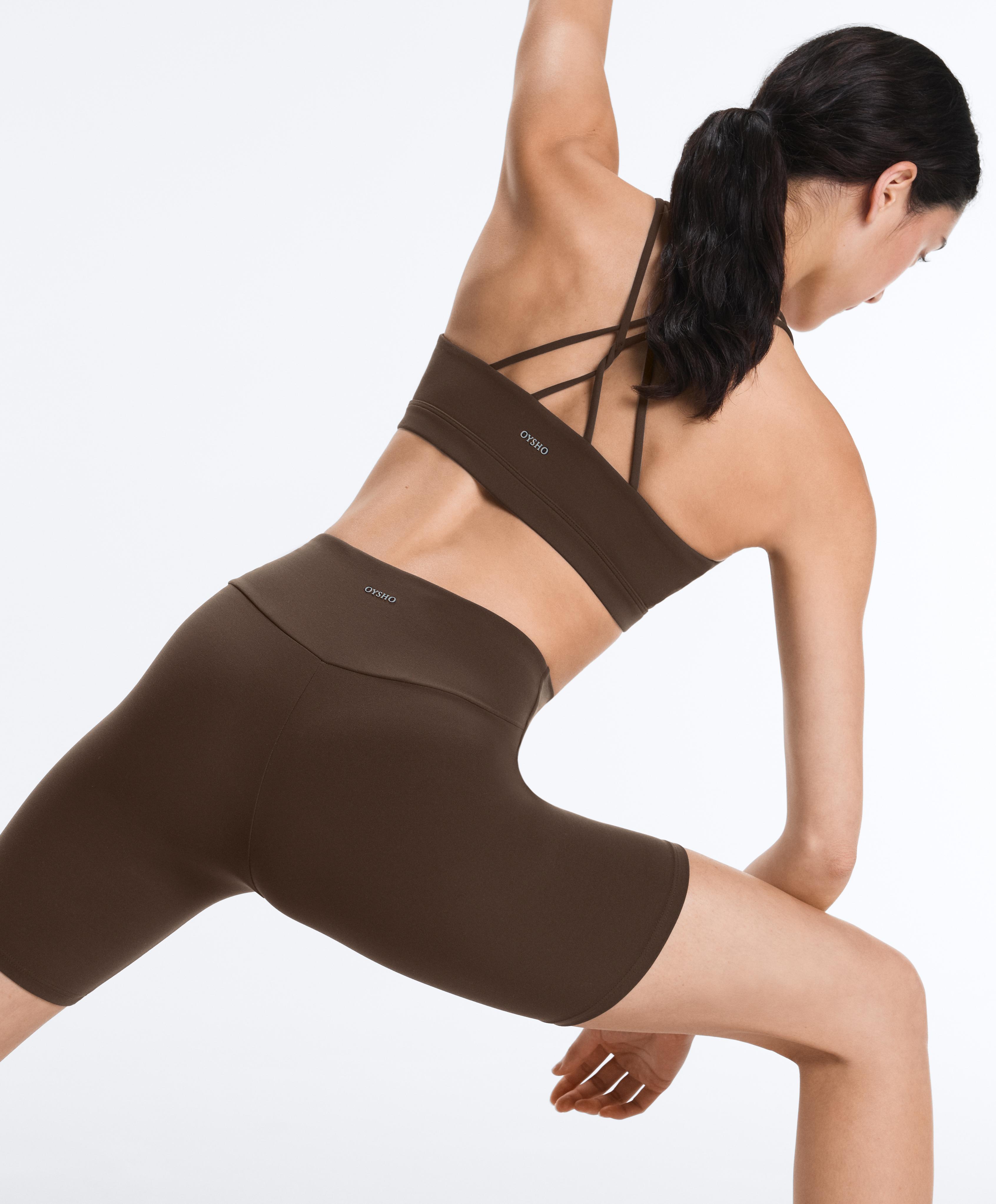 Comfortlux high-rise 20cm biker leggings — DARK BROWN