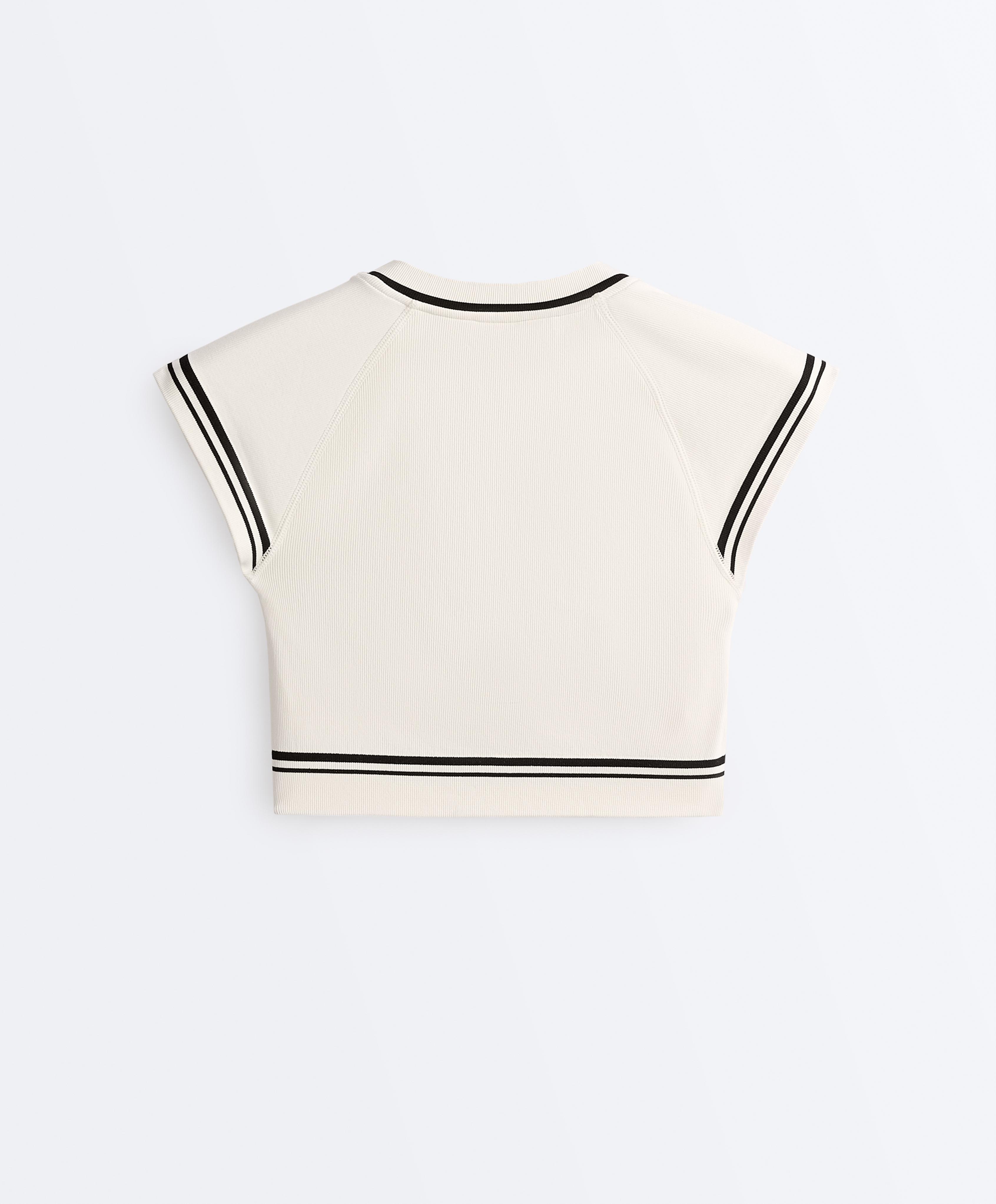 Seamless short-sleeved T-shirt — PALE ECRU