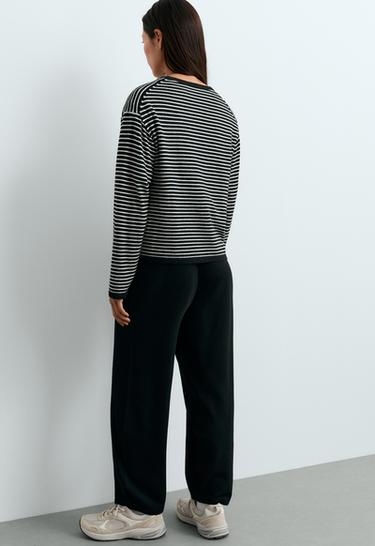 Balloon fluid-knit trousers — BLACK 3