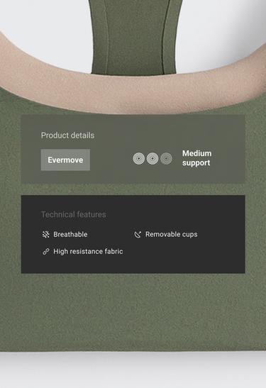 Evermove medium-support double-layer sports bra — KHAKI 2