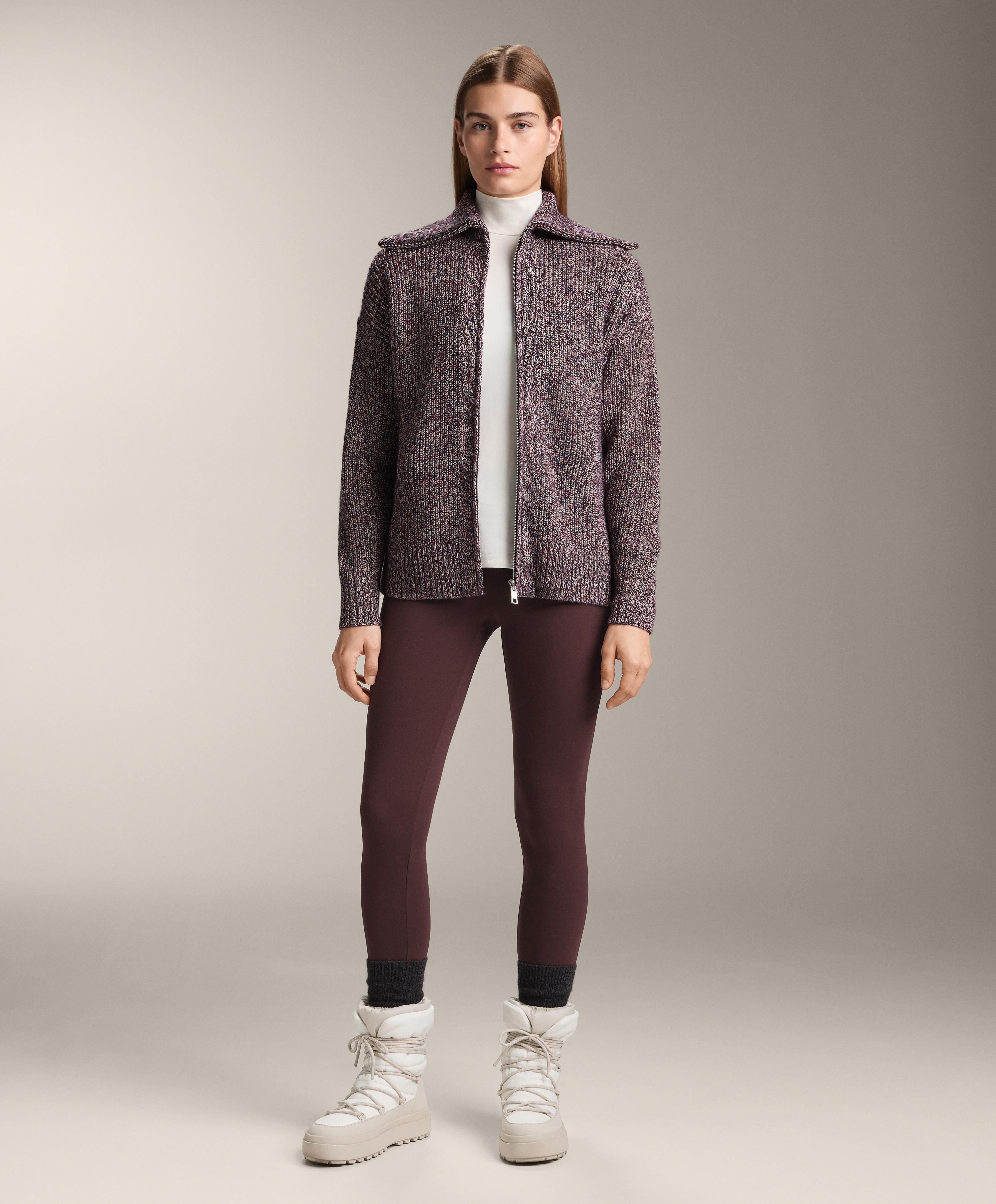 Twisted knit jacket with high collar - Sale Twisted knit jacket with high collar - Sale