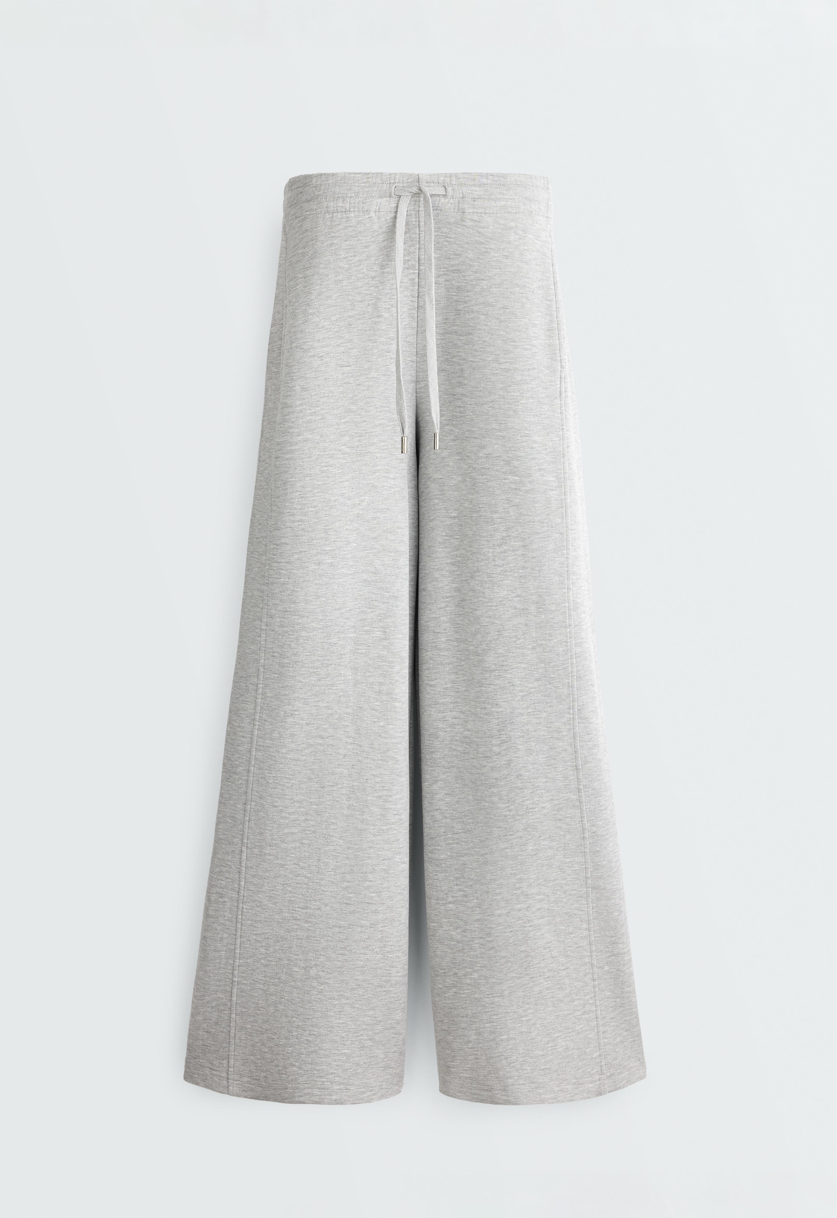 Melange piqué straight-leg trousers Melange piqué straight-leg trousers
