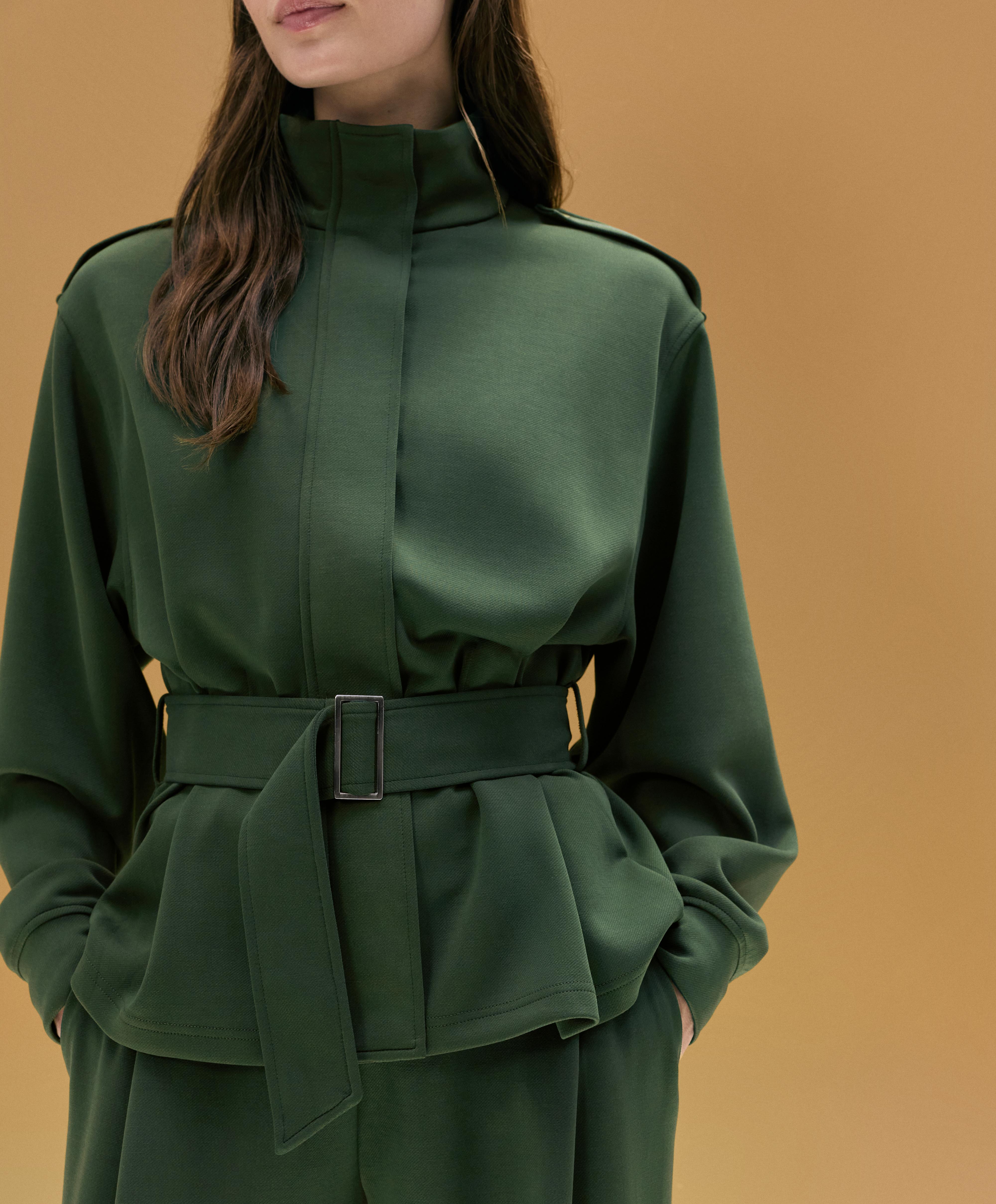 Tweill utility jacket with belt — GREEN