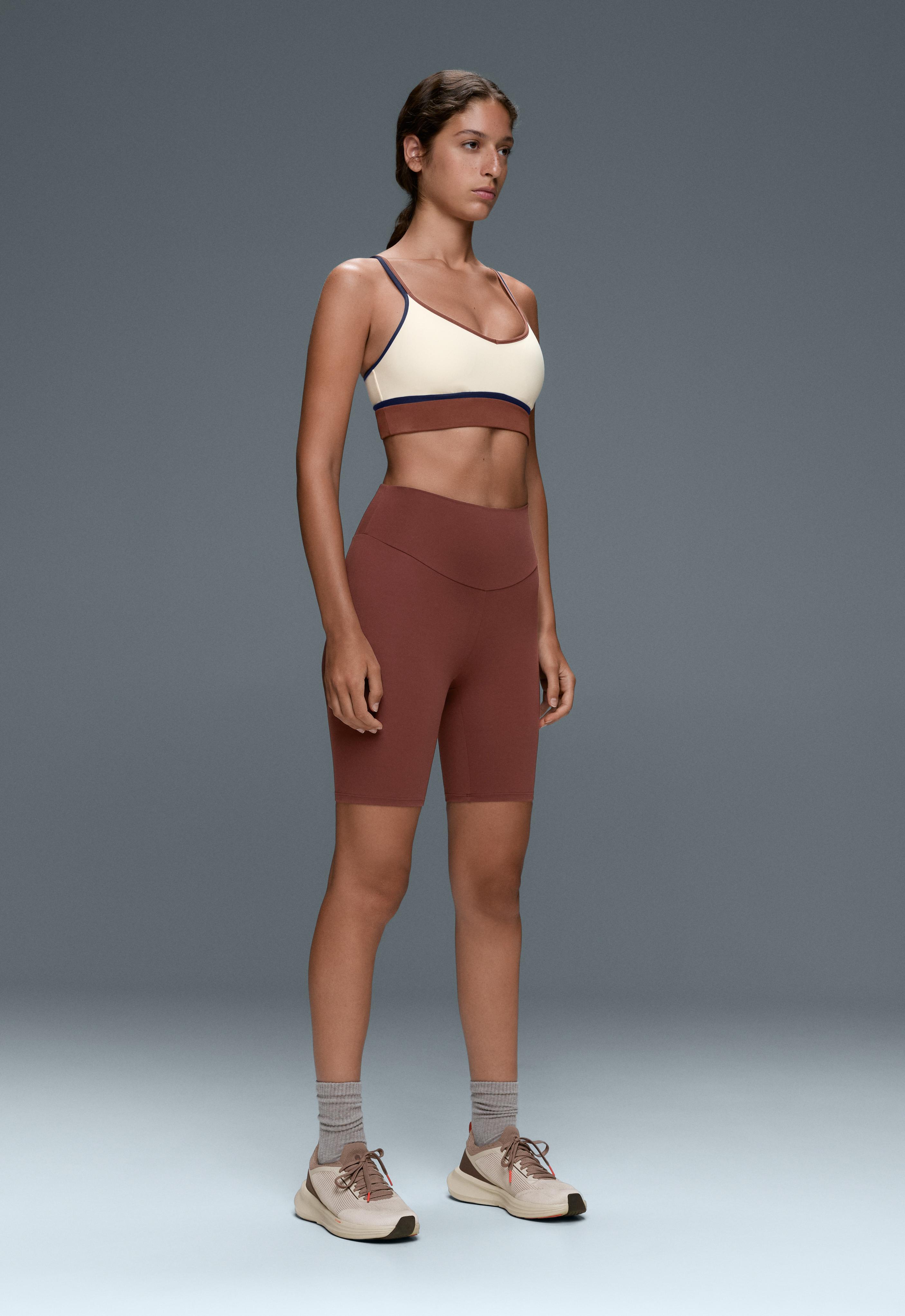Comfortlux high-rise 20cm biker leggings — TERRACOTTA