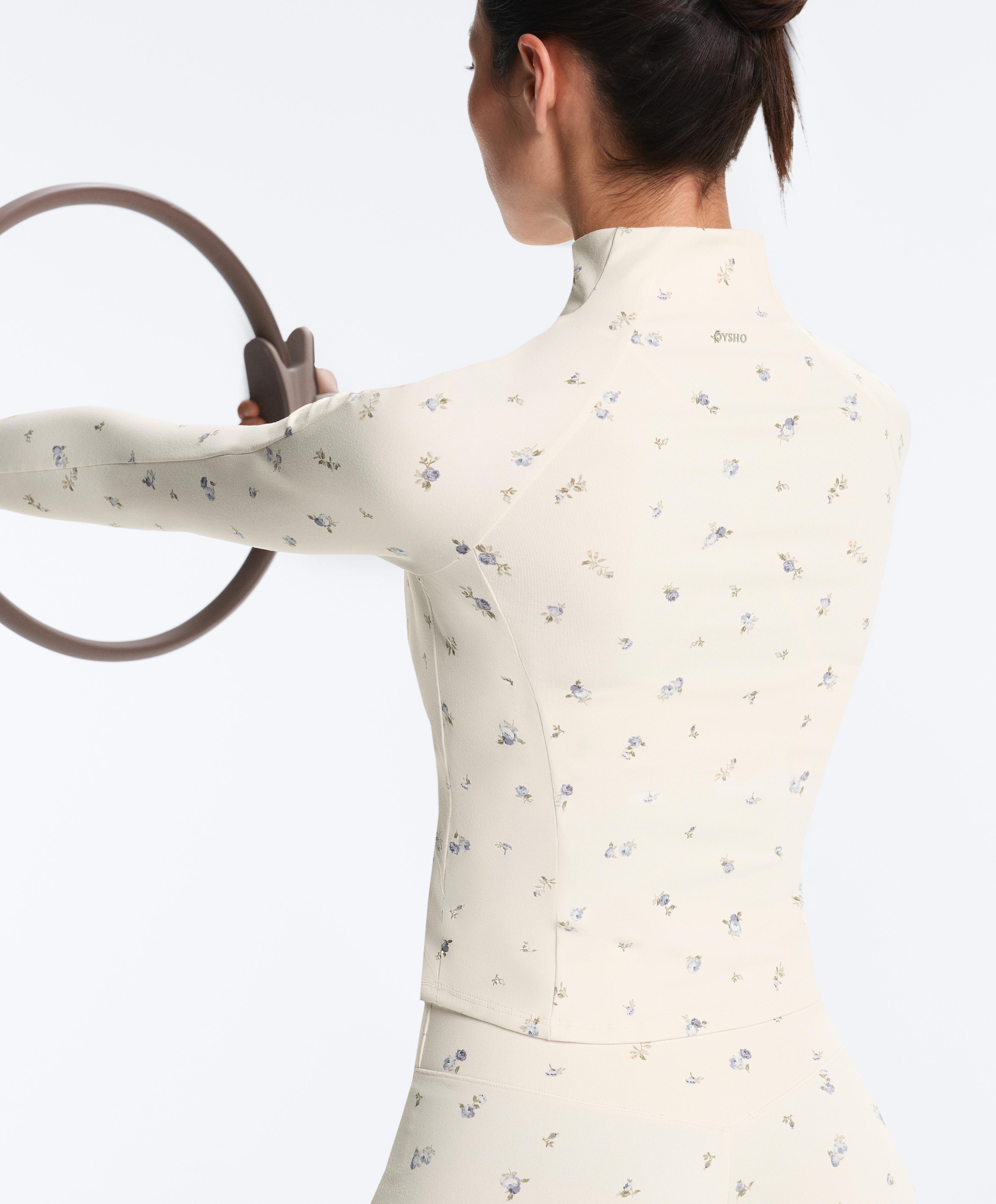 Evermove floral print technical jacket — PALE ECRU