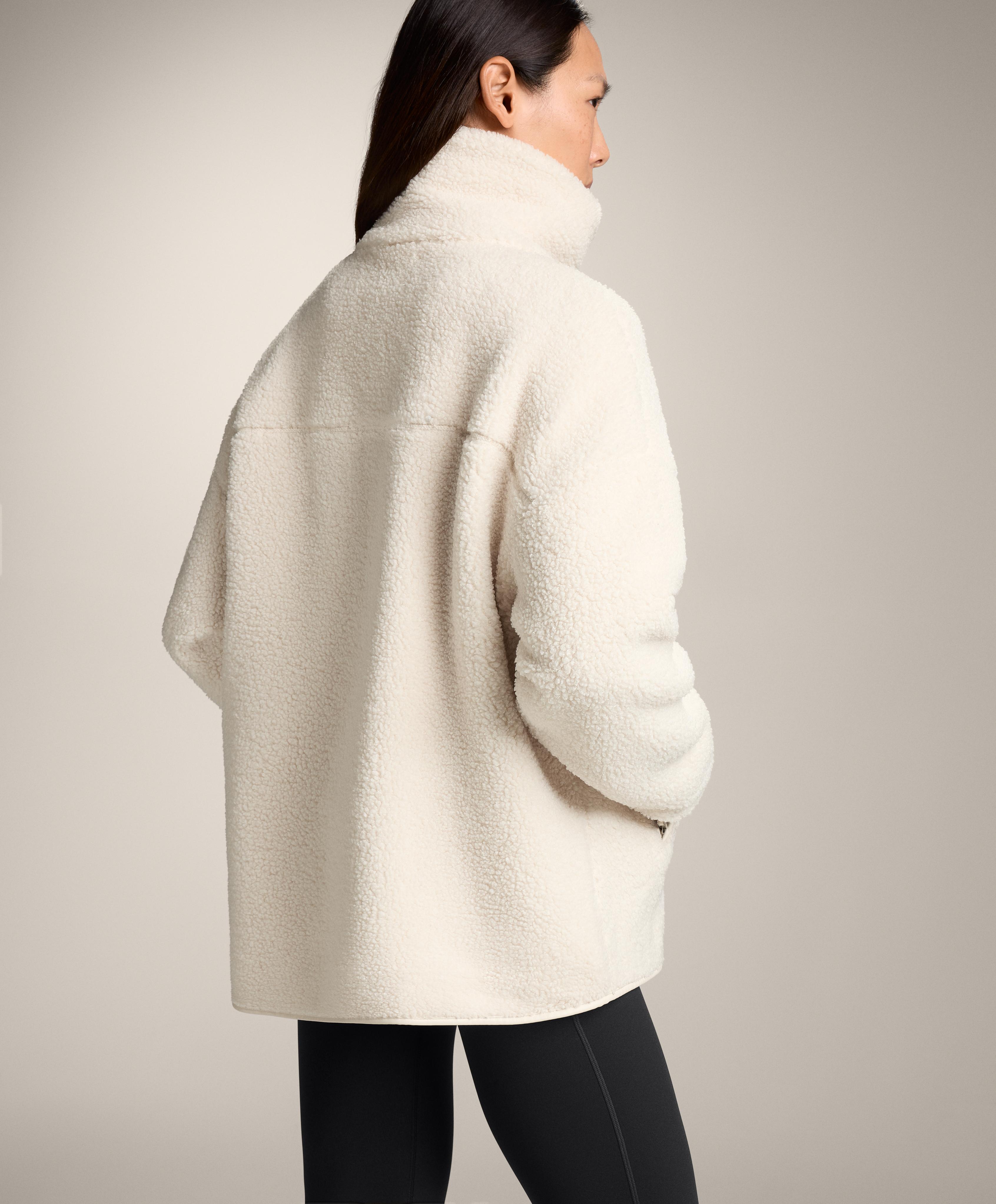 Oversize faux-shearling jacket — ECRU