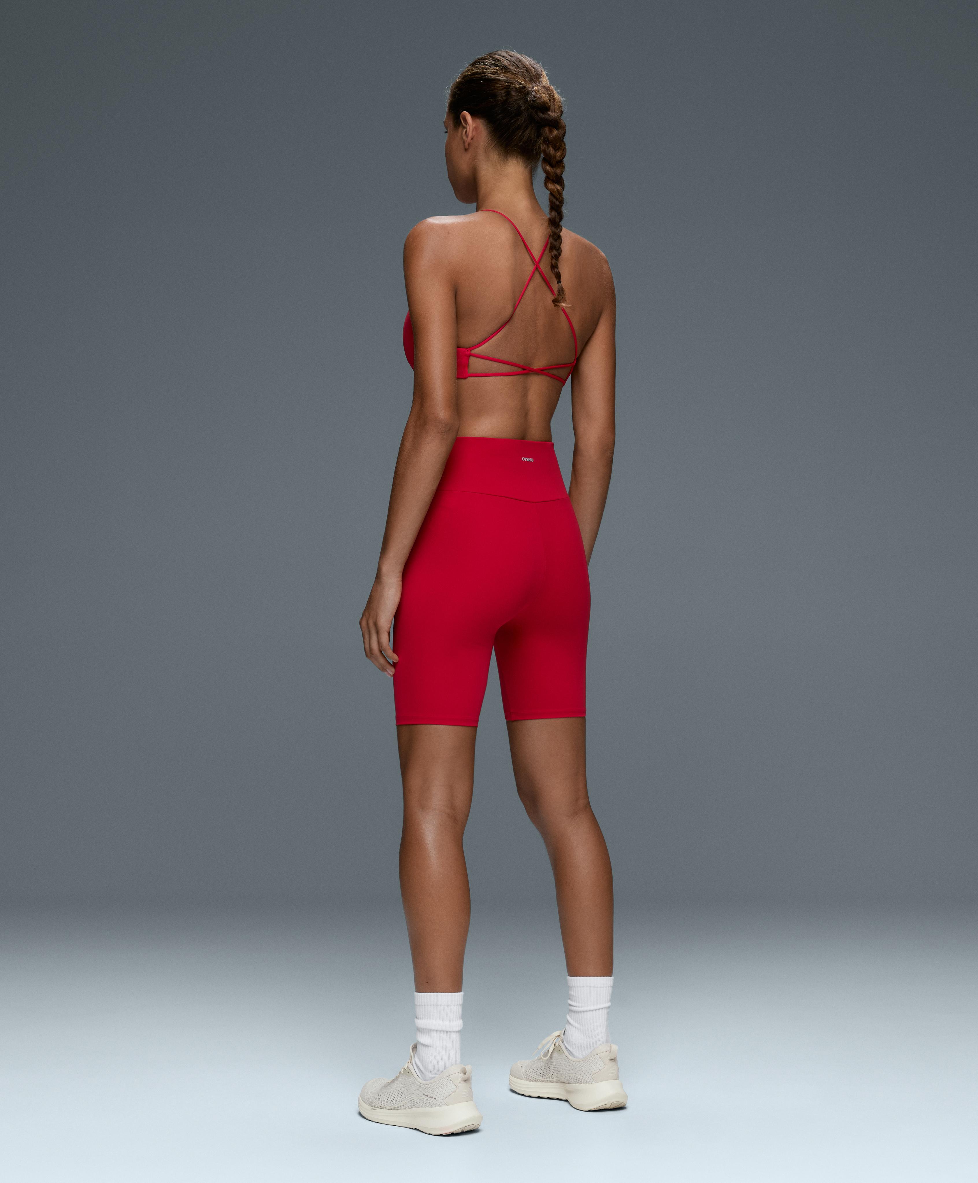 Comfortlux high-rise 20cm biker leggings — STRONG RED