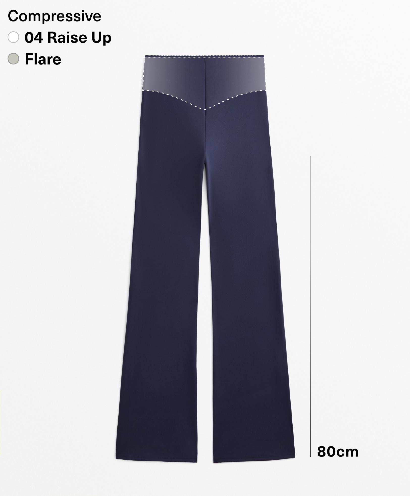 Raise up compressive 80cm flare trousers