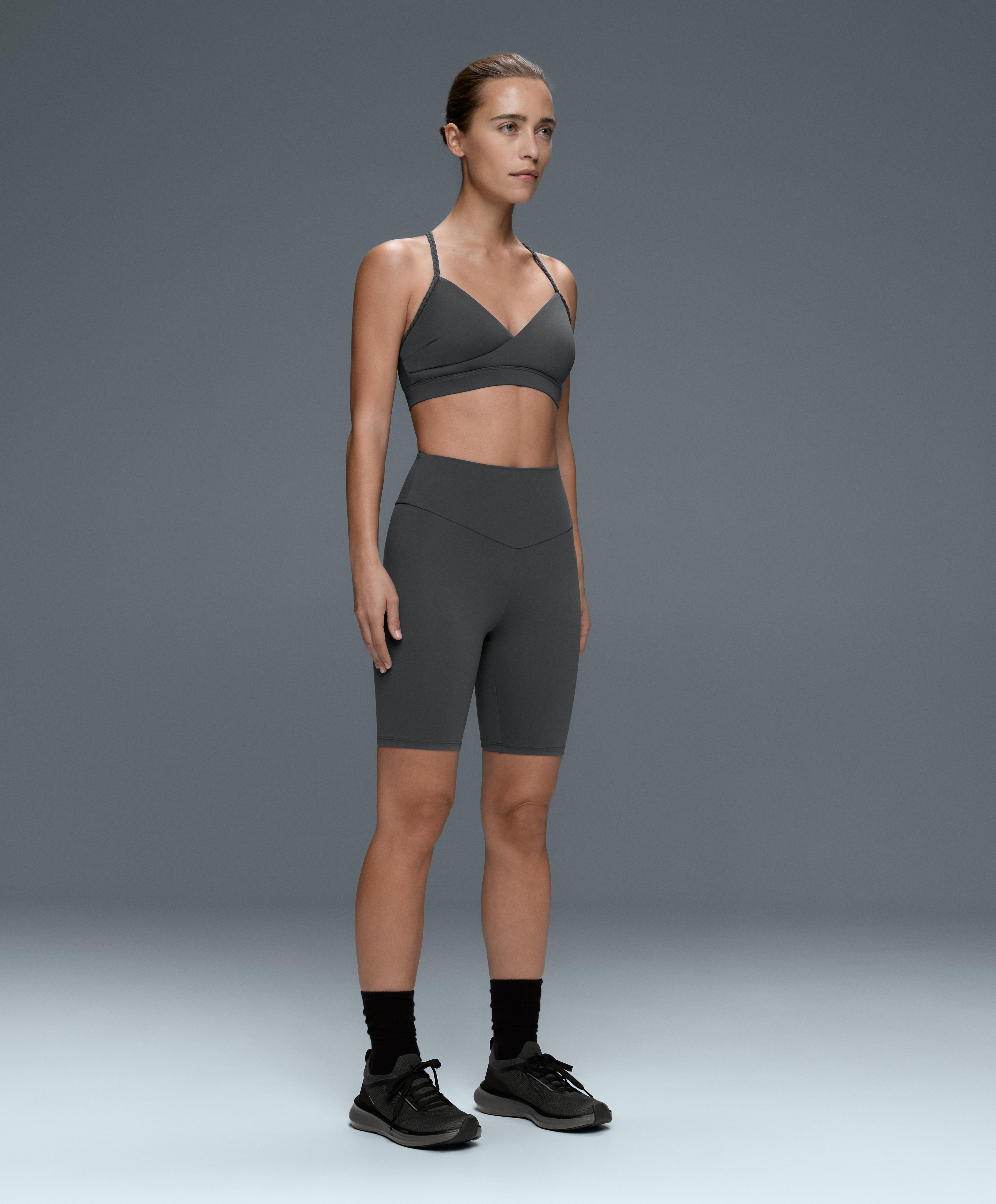 Comfortlux high-rise 20cm biker leggings — STEEL GREY