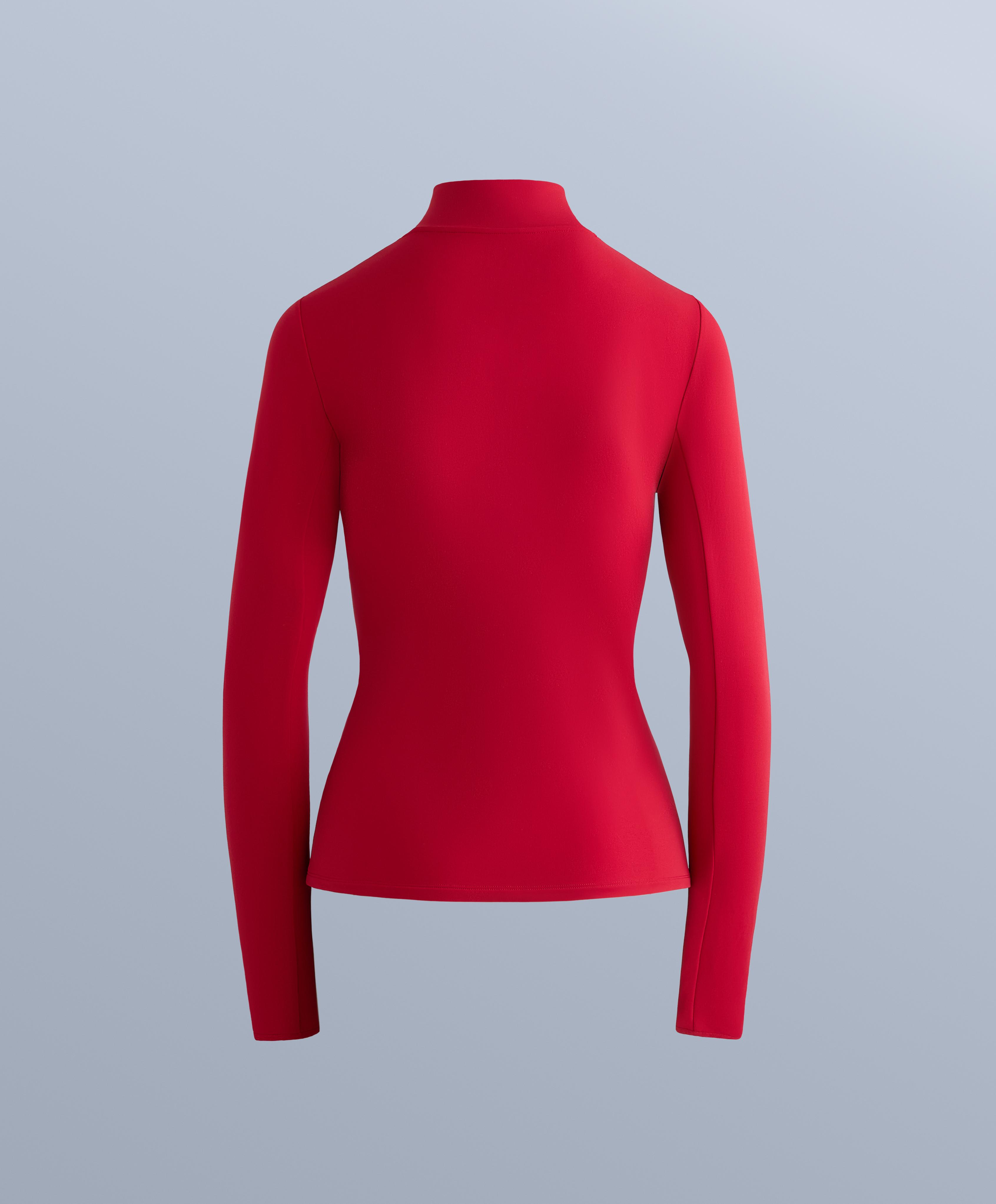 Thermal base layer half-zip top — RED