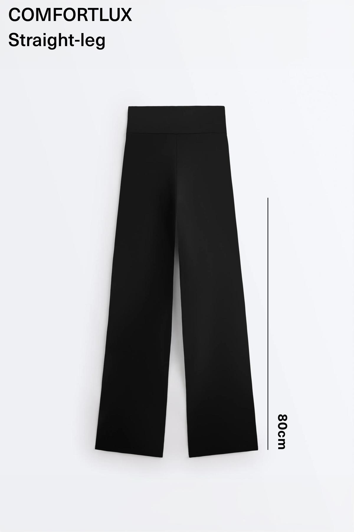 High-rise Comfortlux straight-leg trousers — BLACK