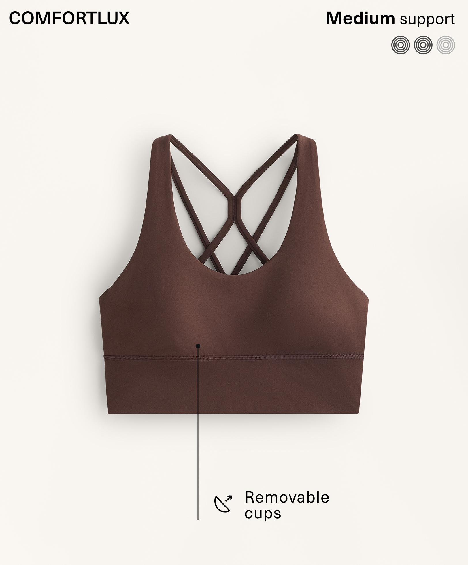 Comfortlux medium support sports bra with cups