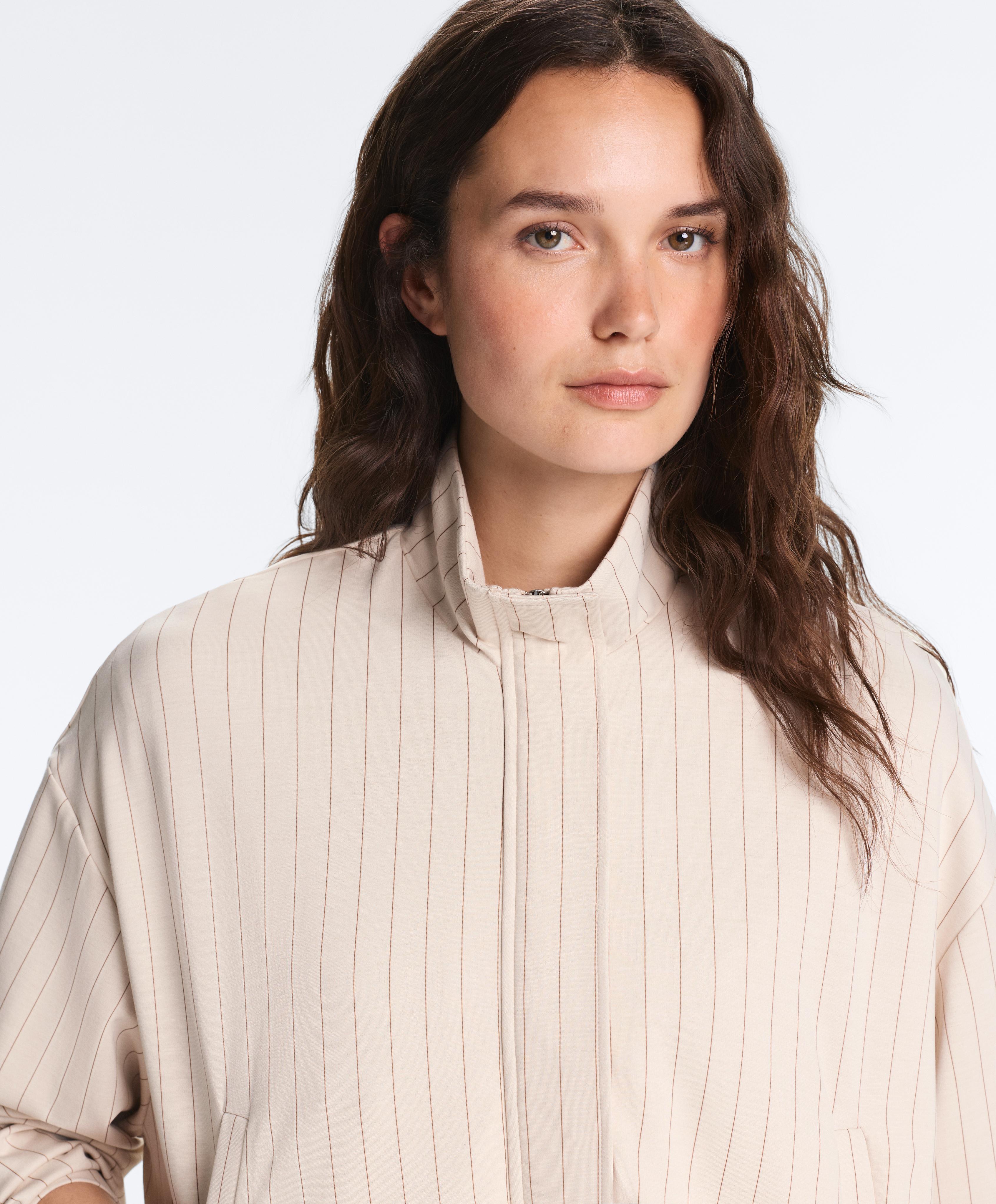 Striped jacket with puffed hem — SANDY