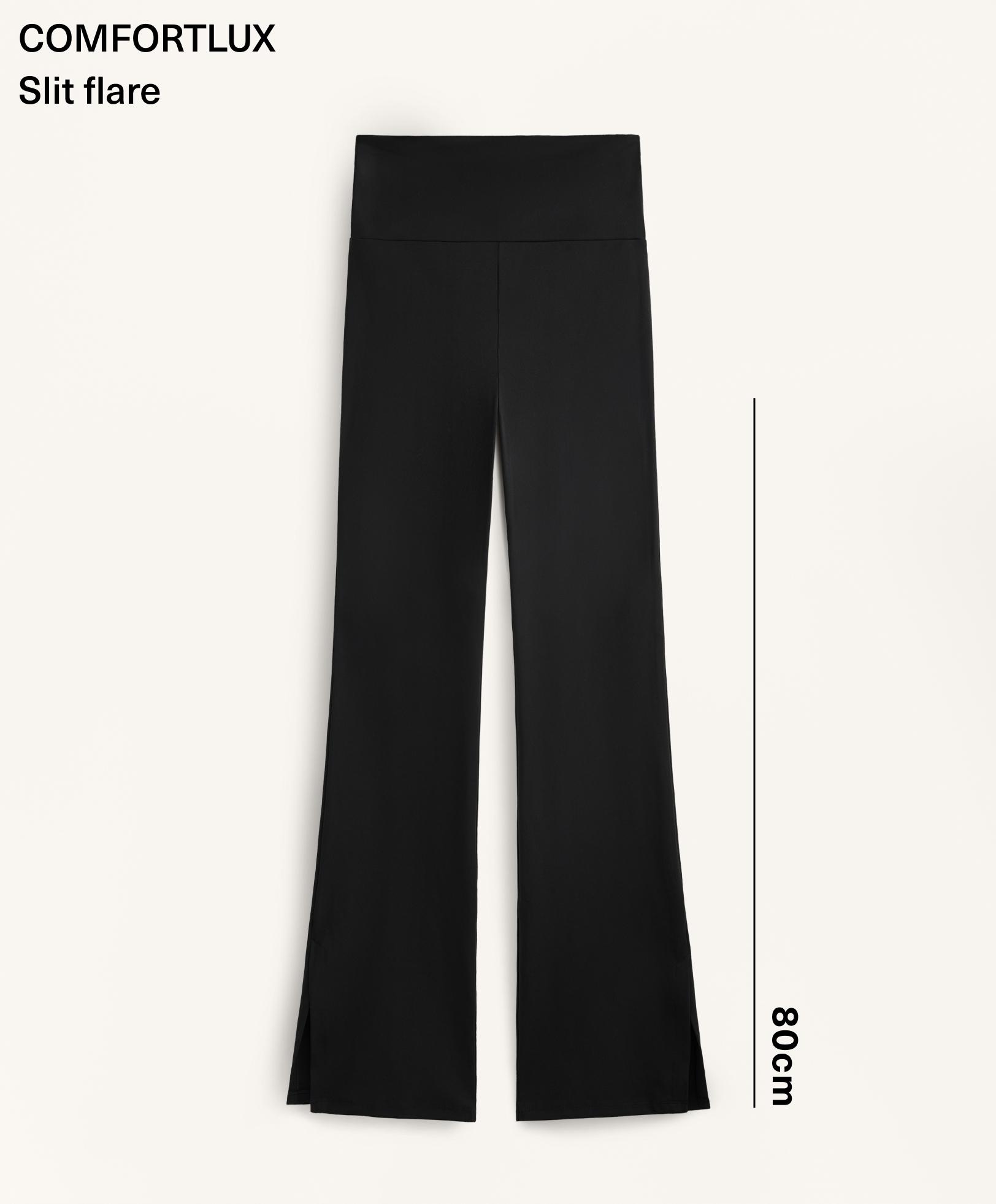 Comfortlux high-waisted flared trousers with split hem Comfortlux high-waisted flared trousers with split hem