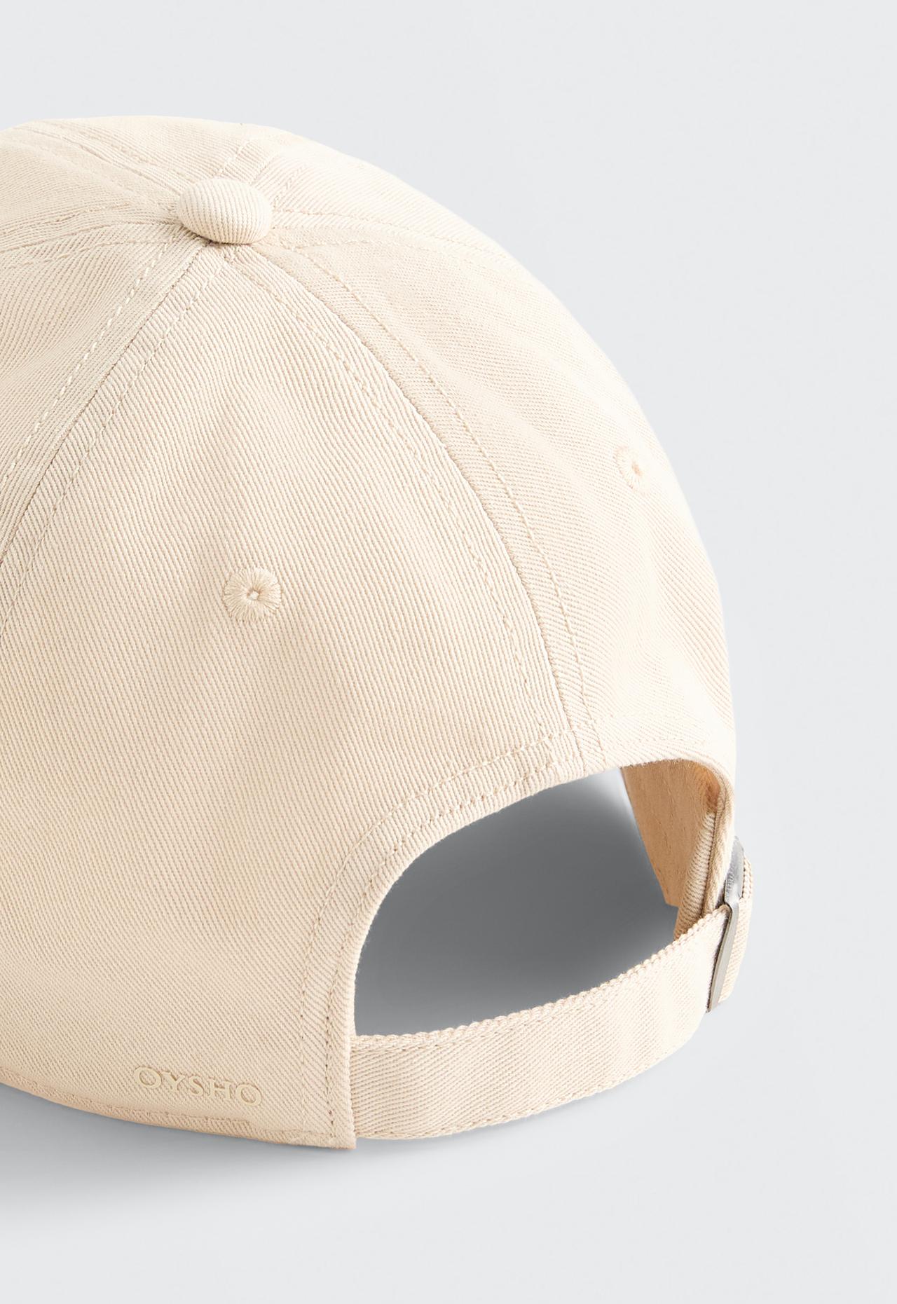 Washed-effect 100% cotton cap — PALE BEIGE