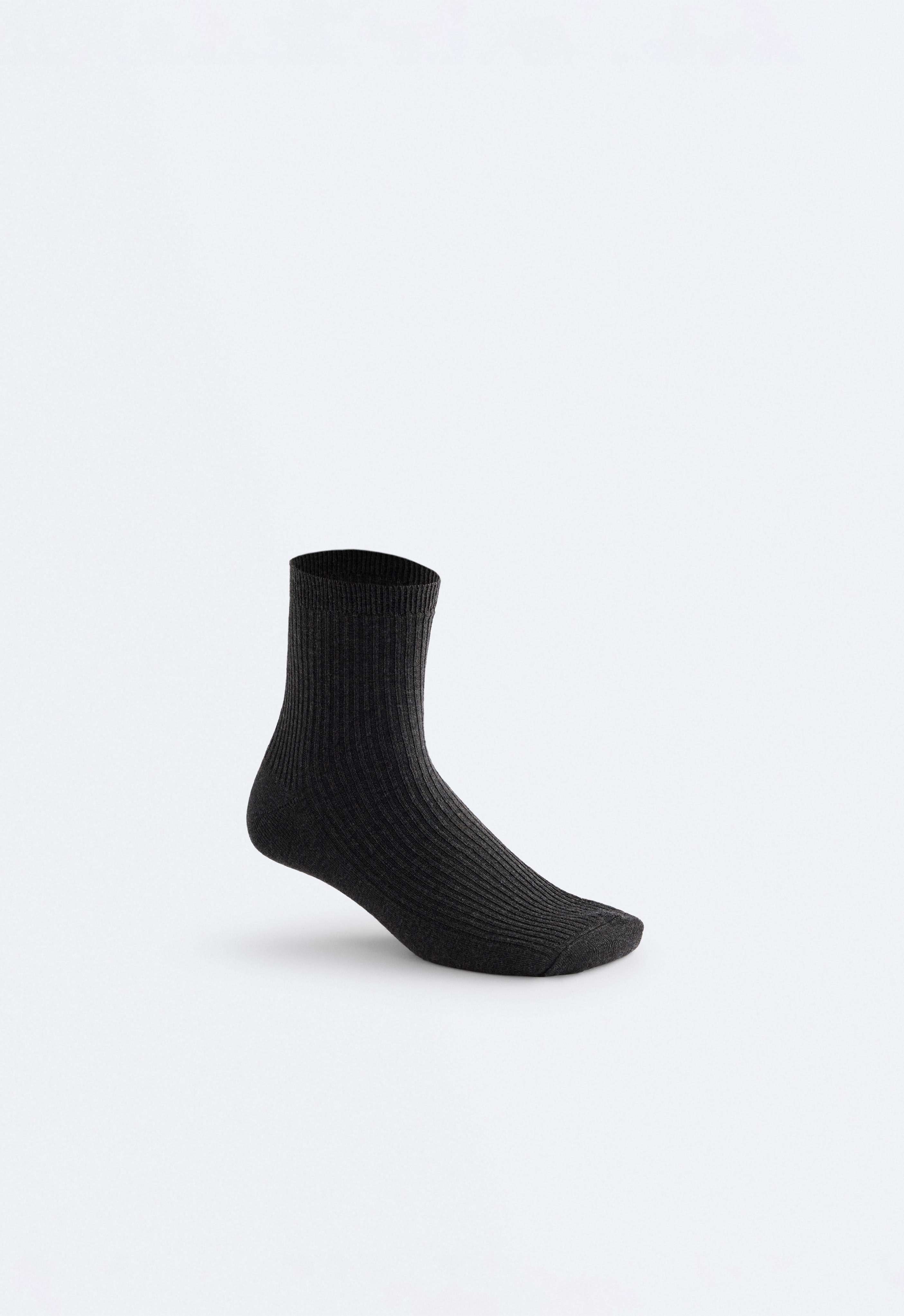 5 pairs of quarter socks with cotton — DARK GREY