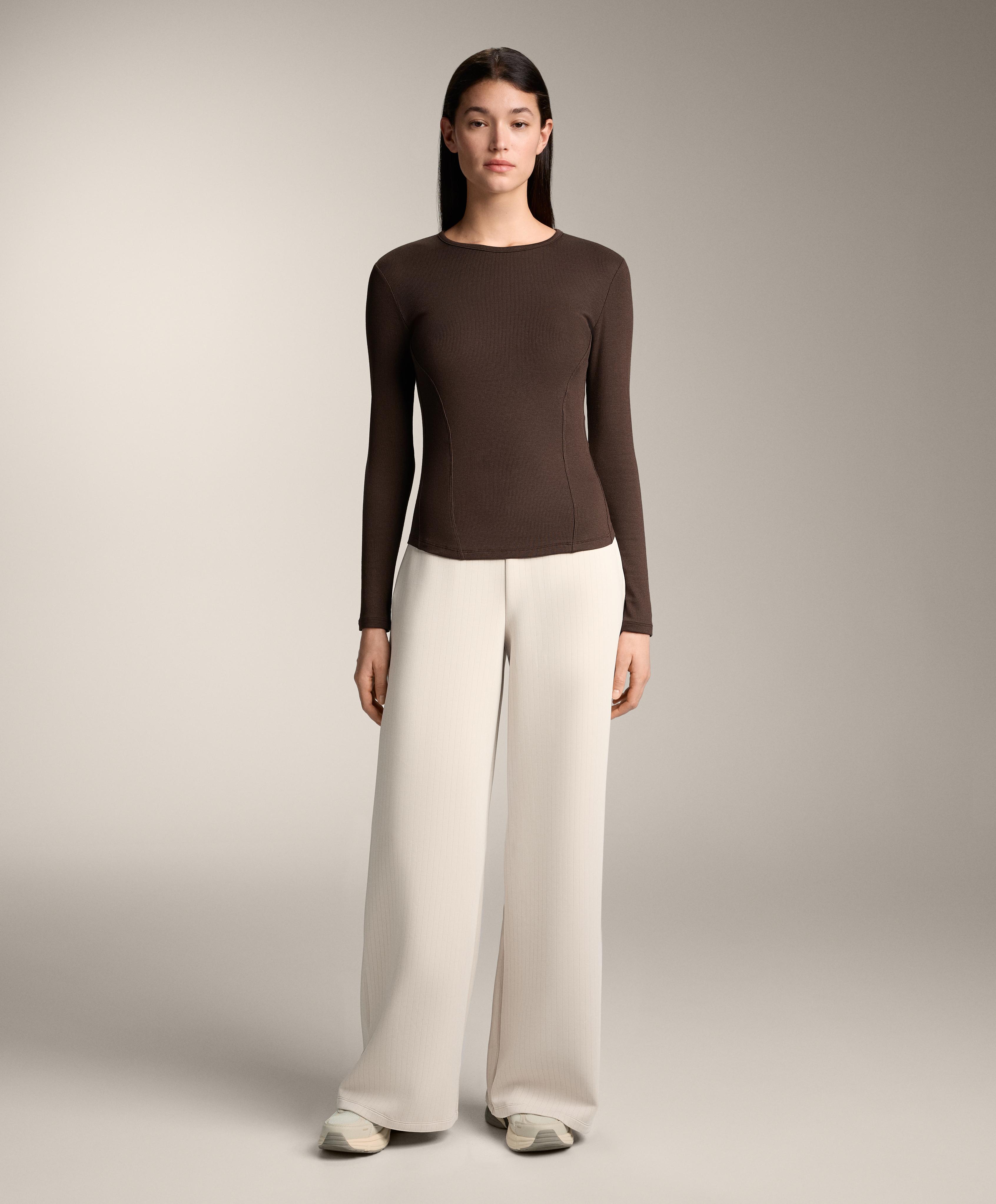 T-shirt rib à manches longues en coton et modal T-shirt rib à manches longues en coton et modal