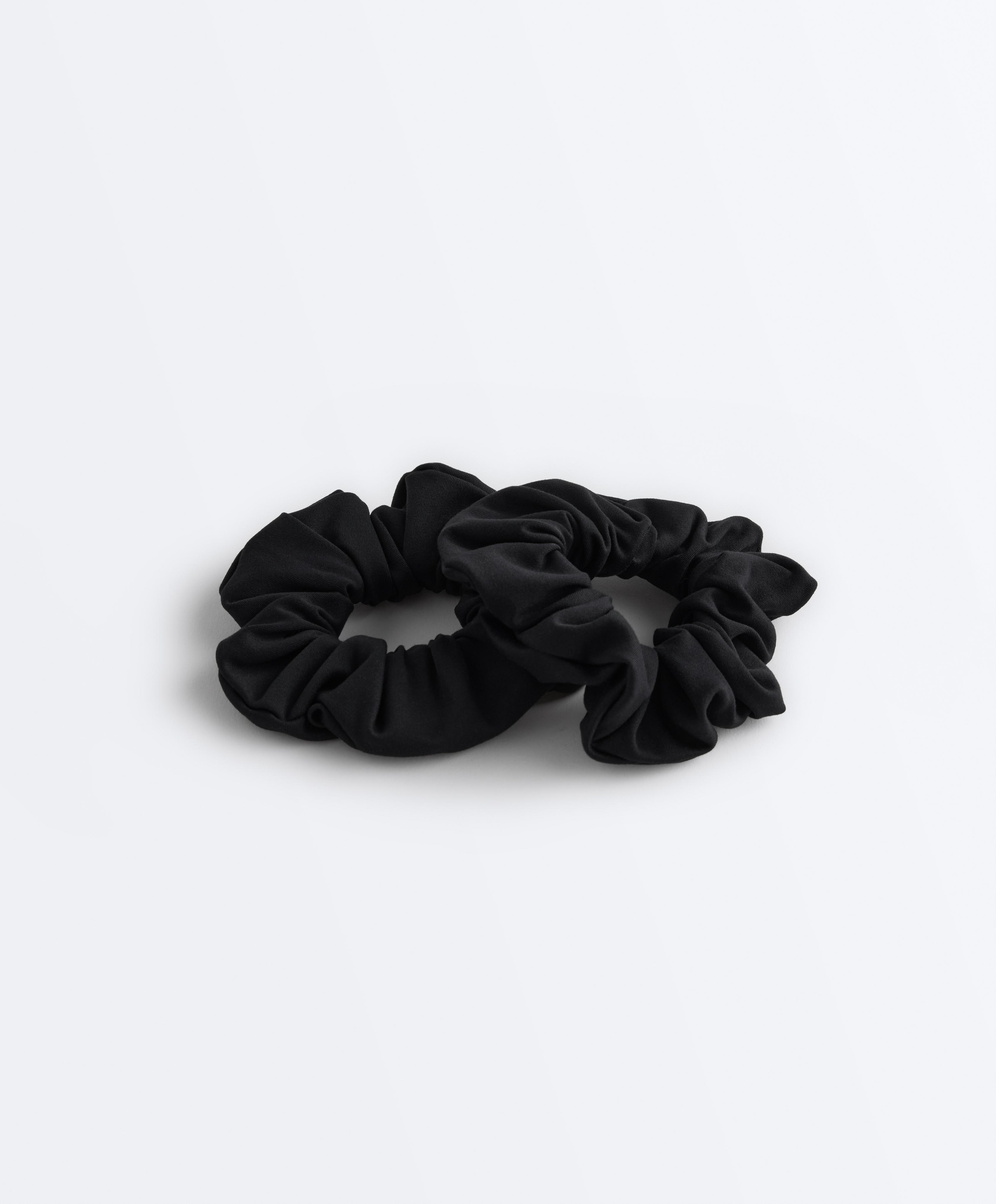 2 large hair scrunchies — BLACK