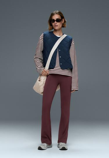 High-rise Comfortlux flare trousers — PLUM 1