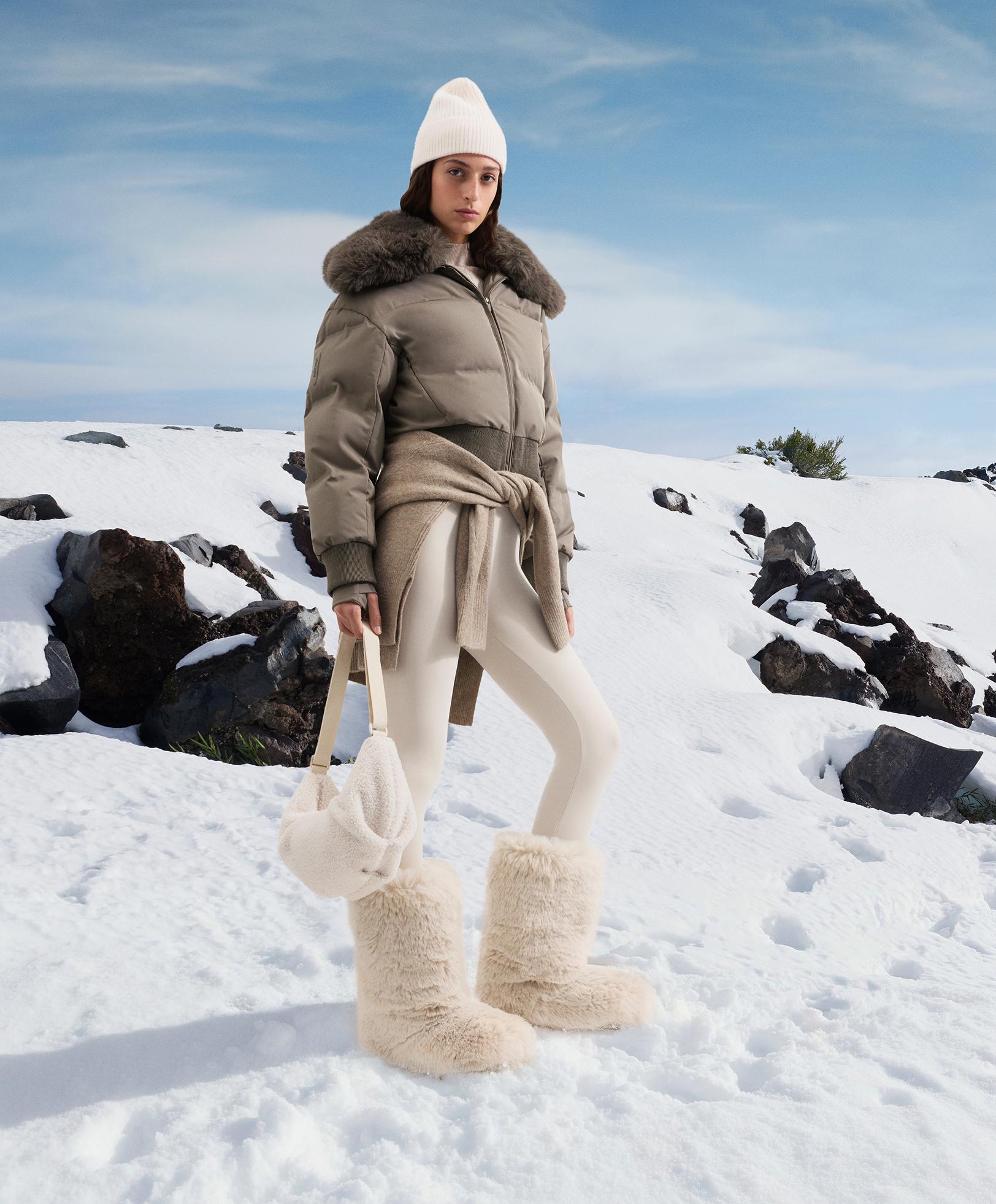 MINARDI PIUME SKI water-resistant 80% down and 20% feather jacket — DARK TAUPE