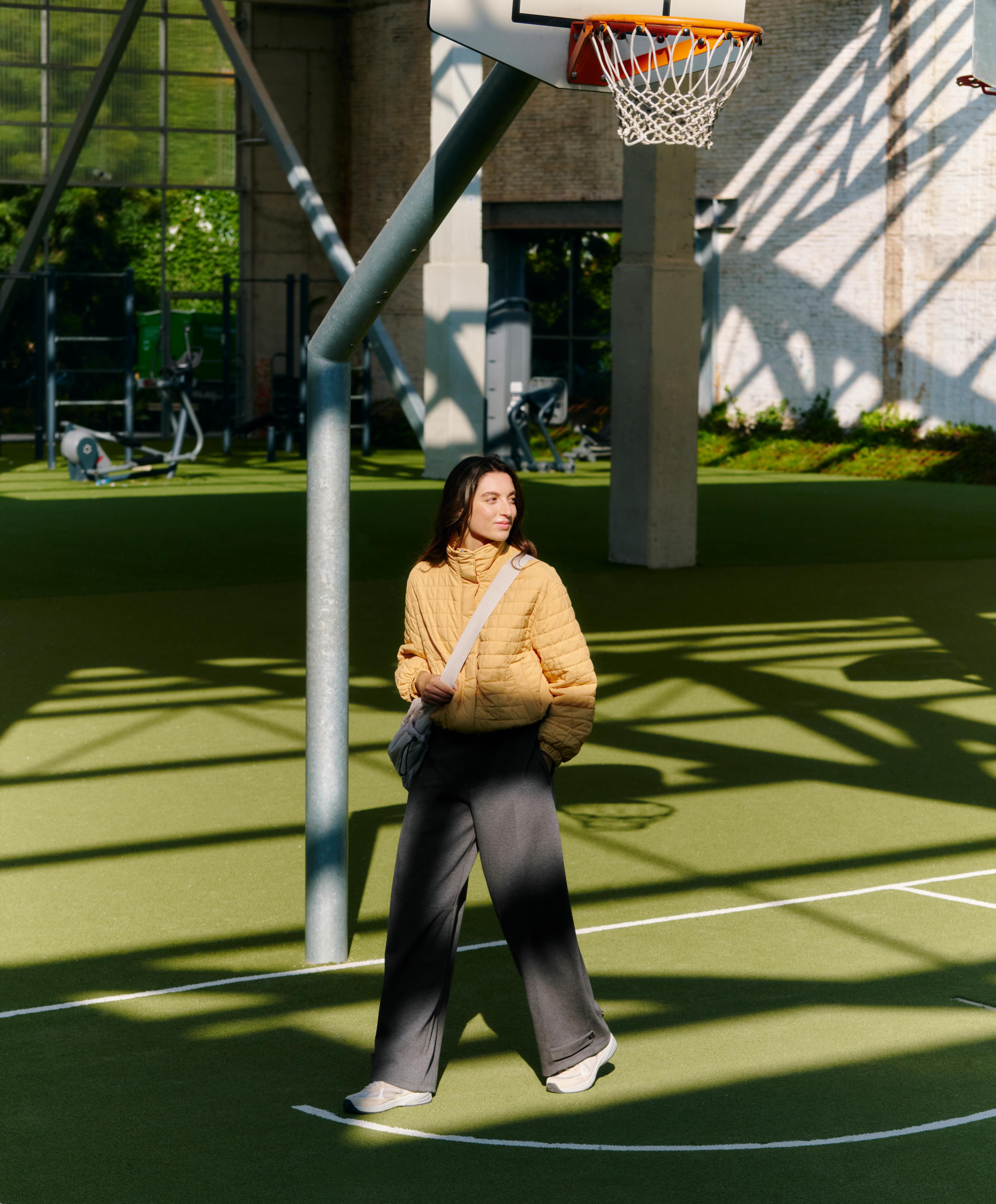 Adjustable barrel trousers in piqué cotton — GREY