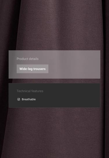 Wide-leg piqué trousers with modal — Purplish brown 2