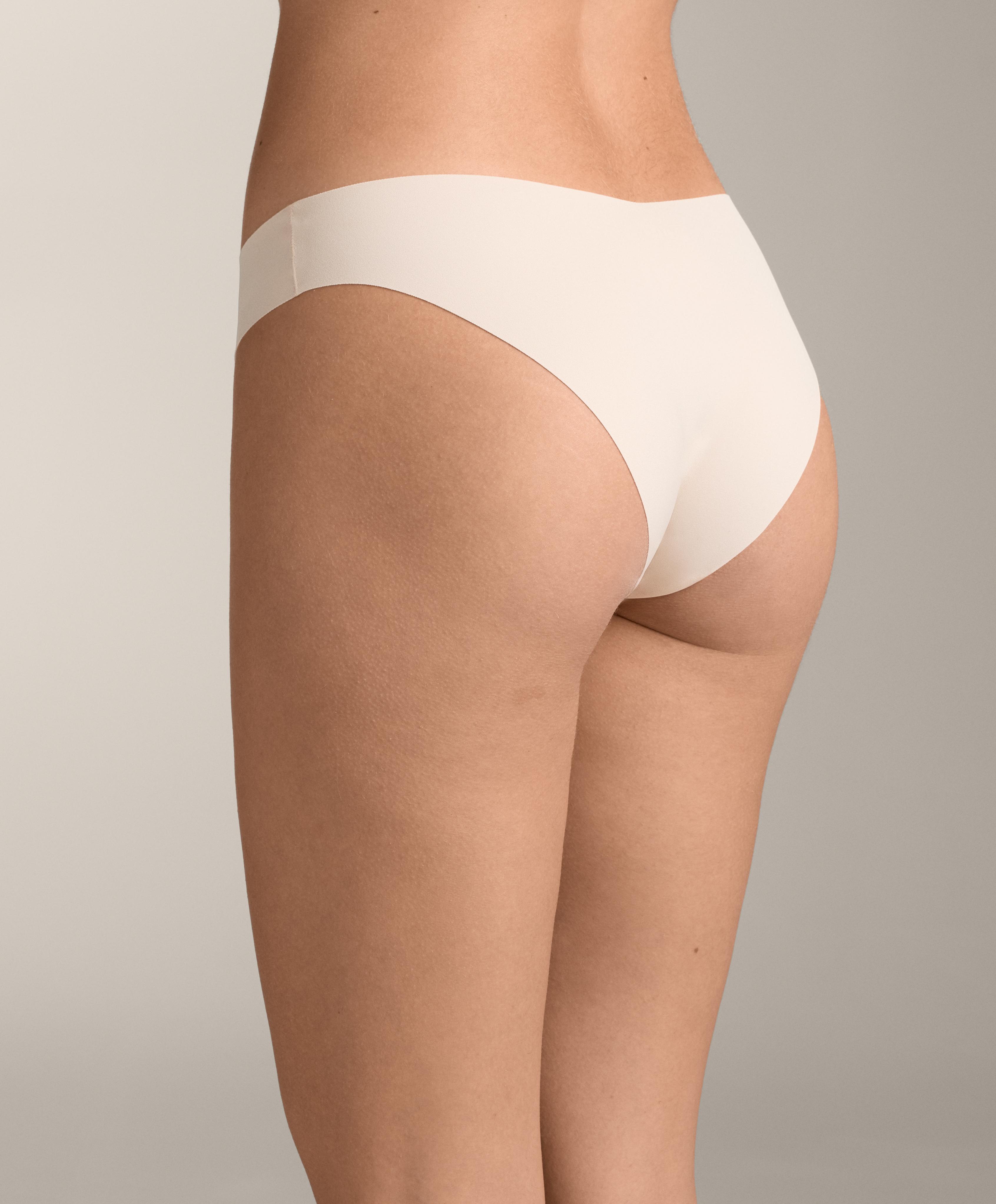 5 invisible polyamide blend classic V-cut briefs — BEIGE