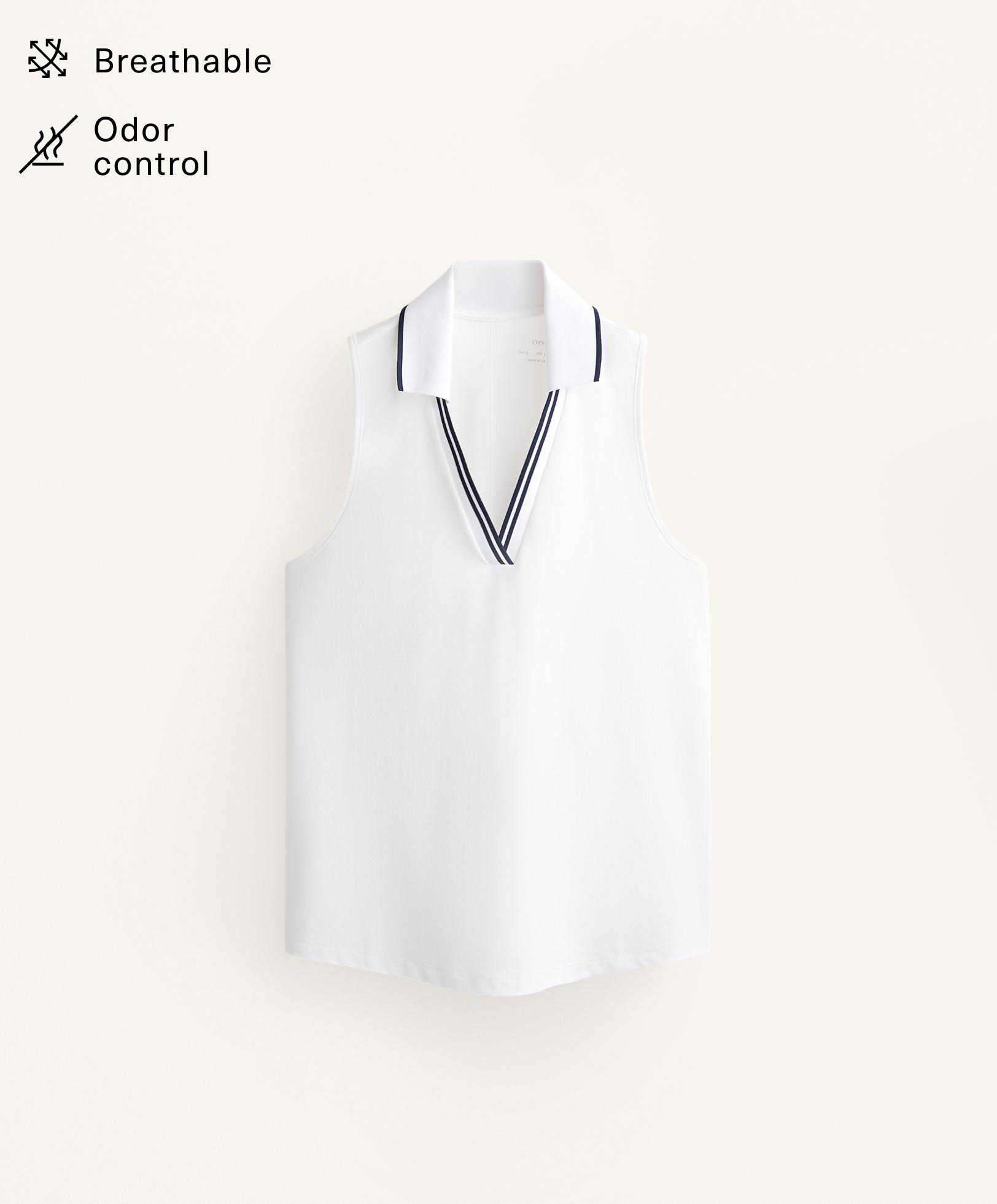 Sleeveless polo shirt with cotton