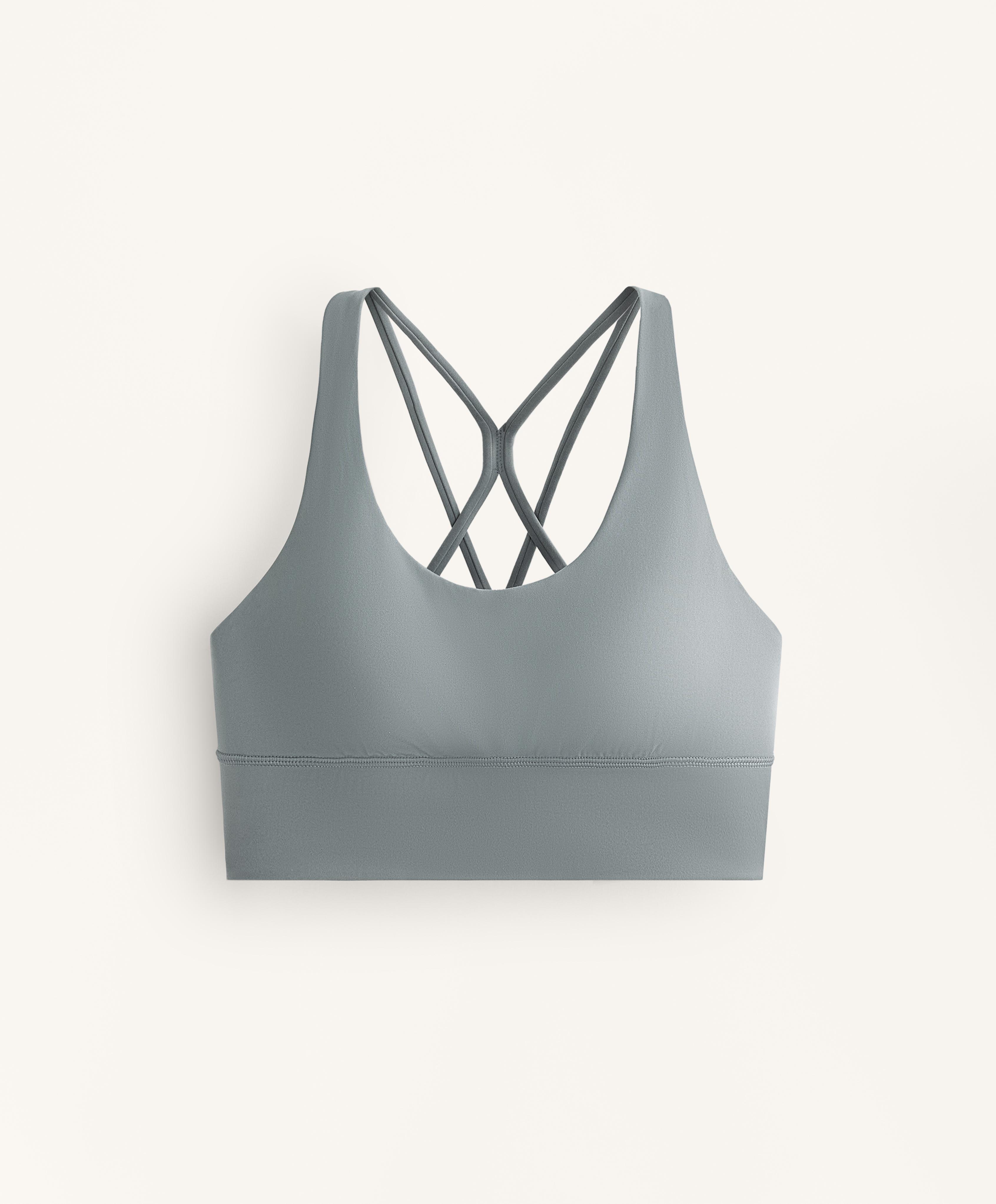 Medium-support Comfortlux sports bra with cups — STEEL BLUE