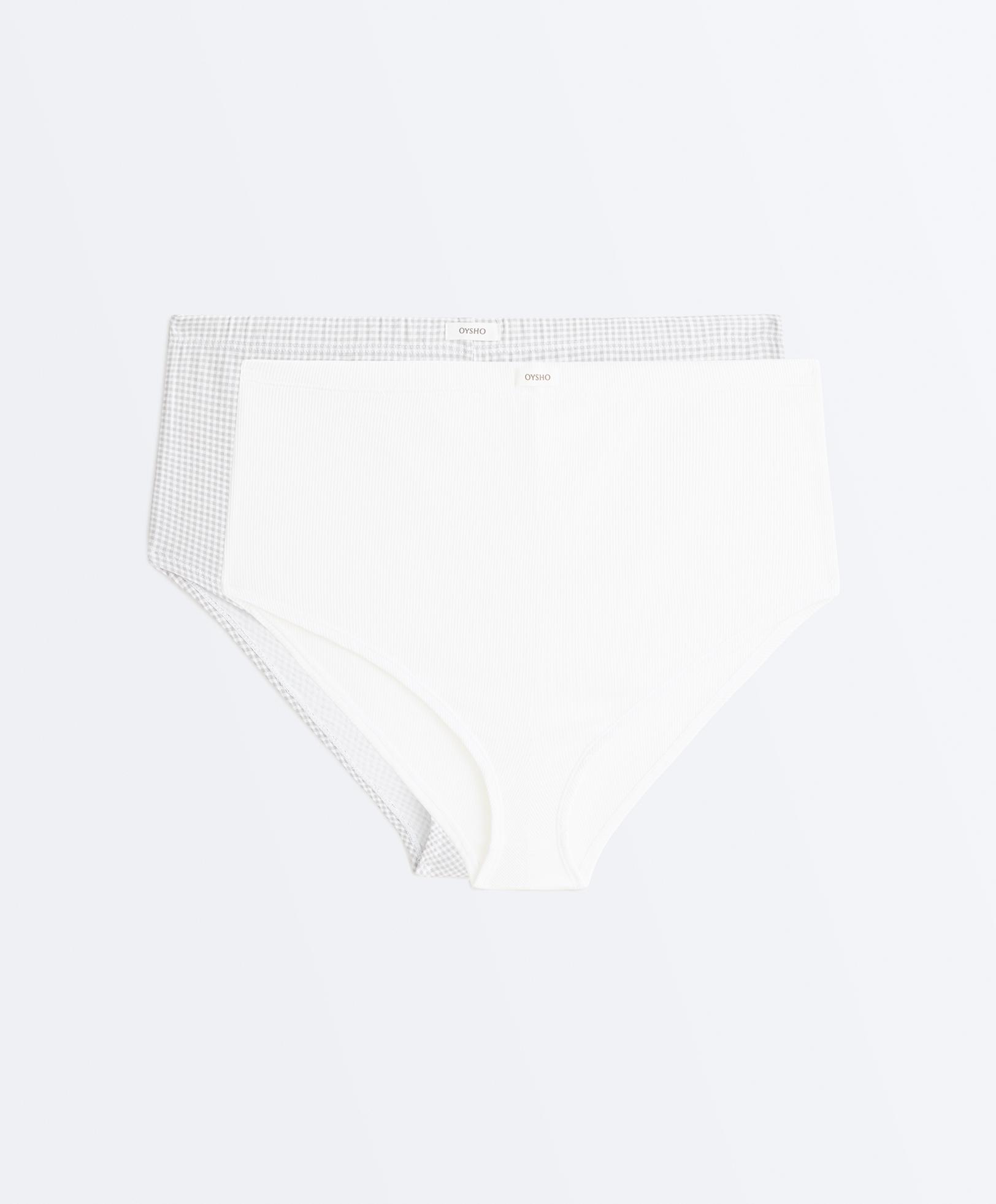 2 cotton blend logo shorties — PALE GREY