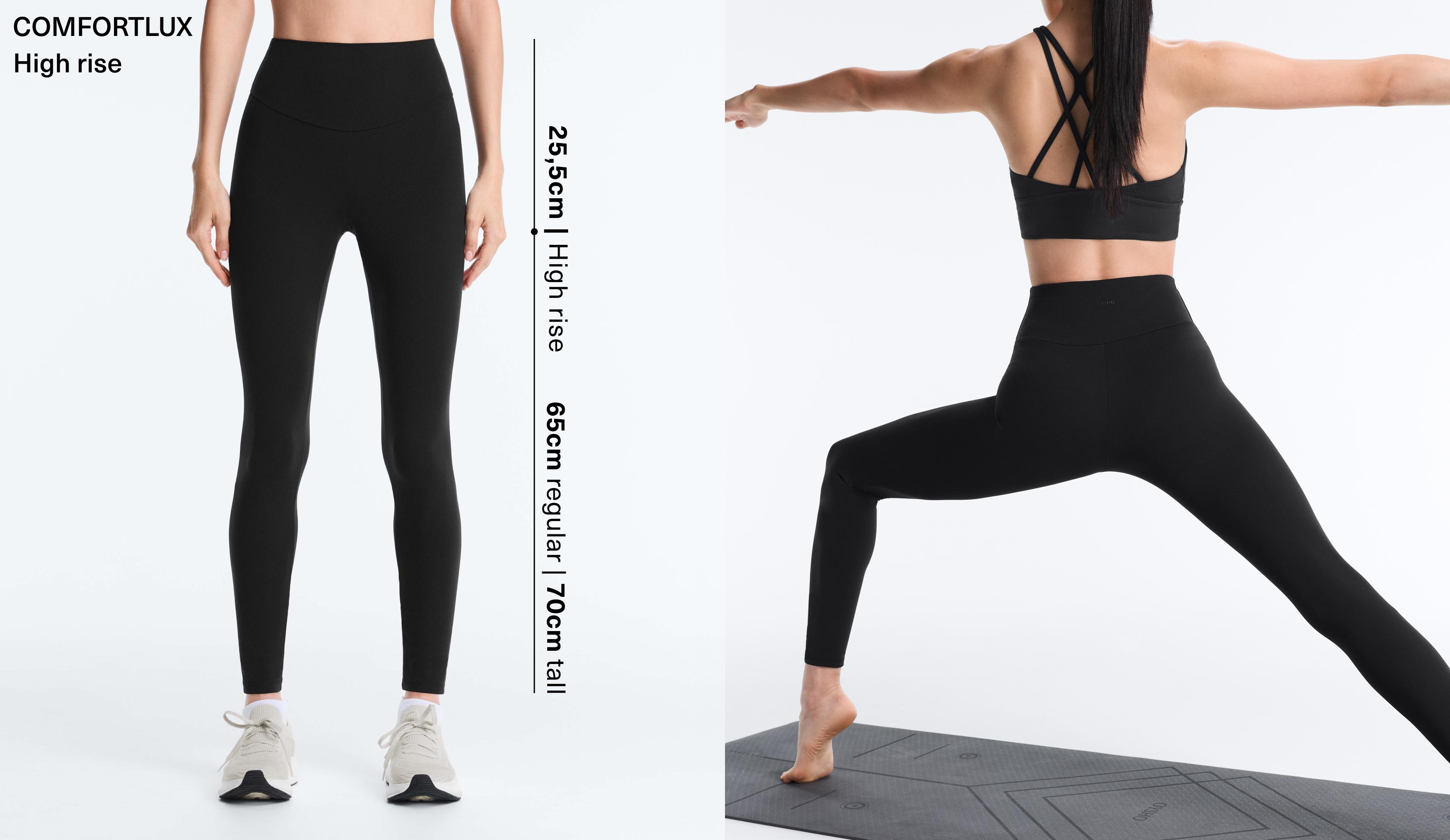 Comfortlux high-waisted ankle-length leggings — BLACK