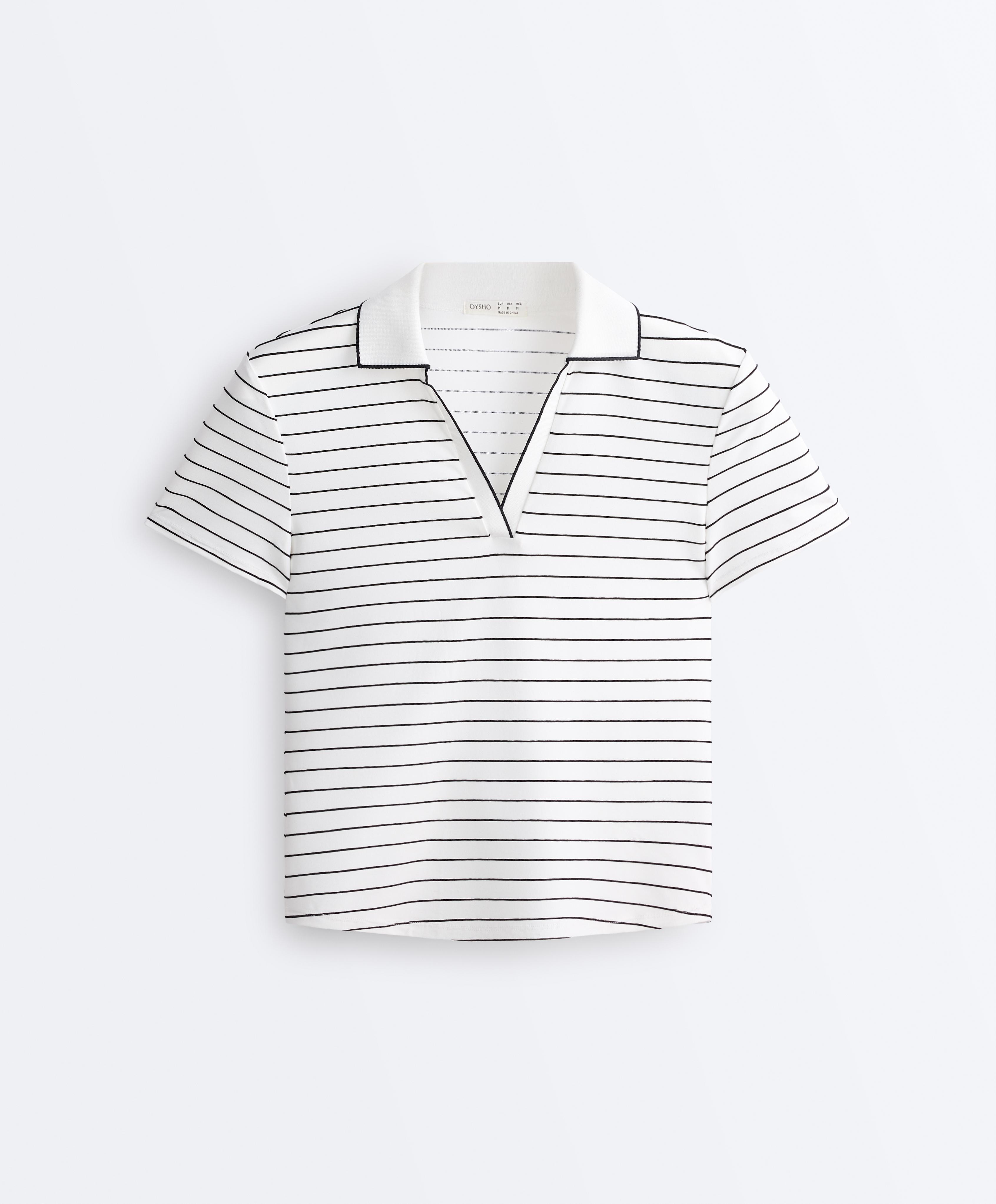 Striped Comfortlux short-sleeved polo shirt — WHITE