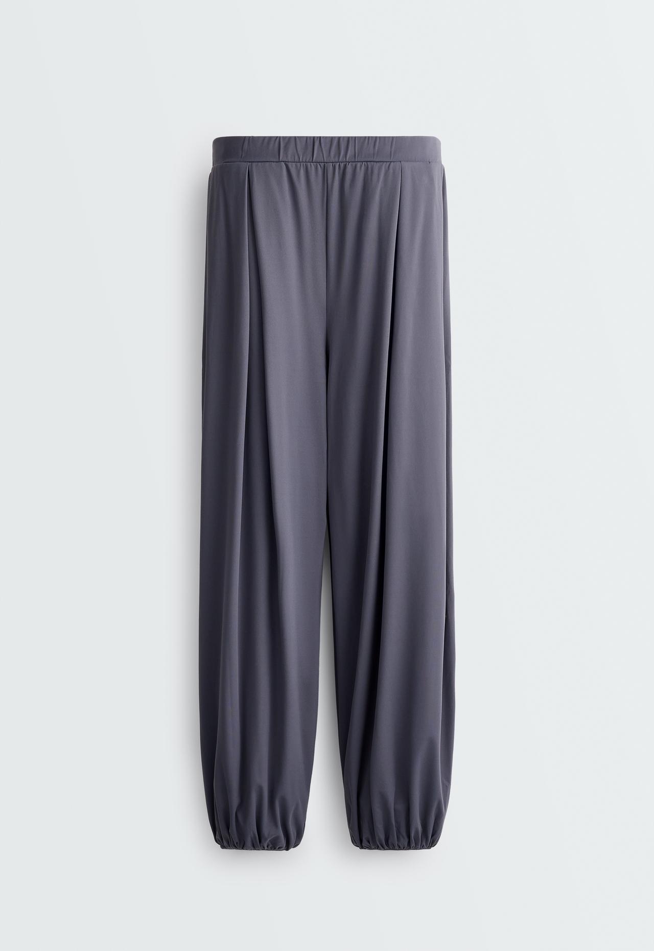 Comfortlux high-waisted pleated joggers — BLUE-GREY