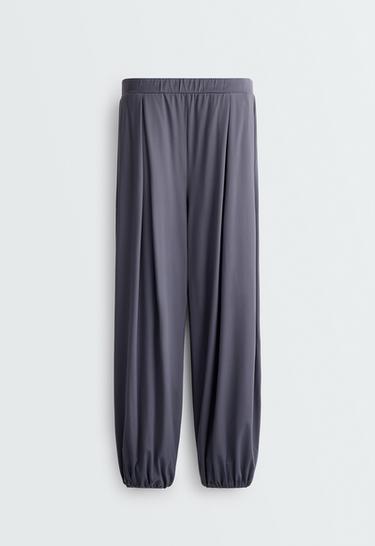 Comfortlux high-waisted pleated joggers — BLUE-GREY 7