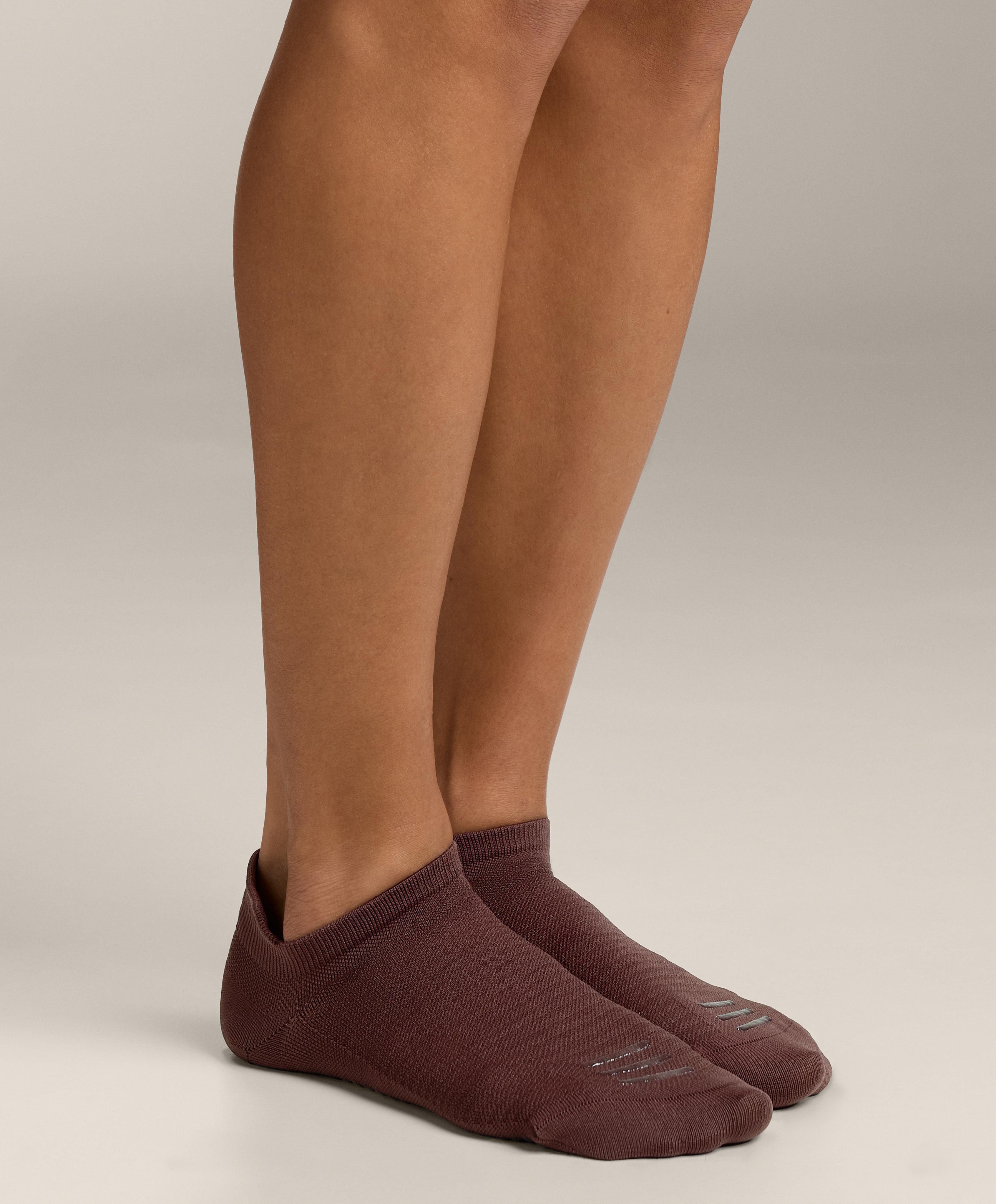 2 pairs of polyamide blend yoga and Pilates sneaker socks — NUDE PINK