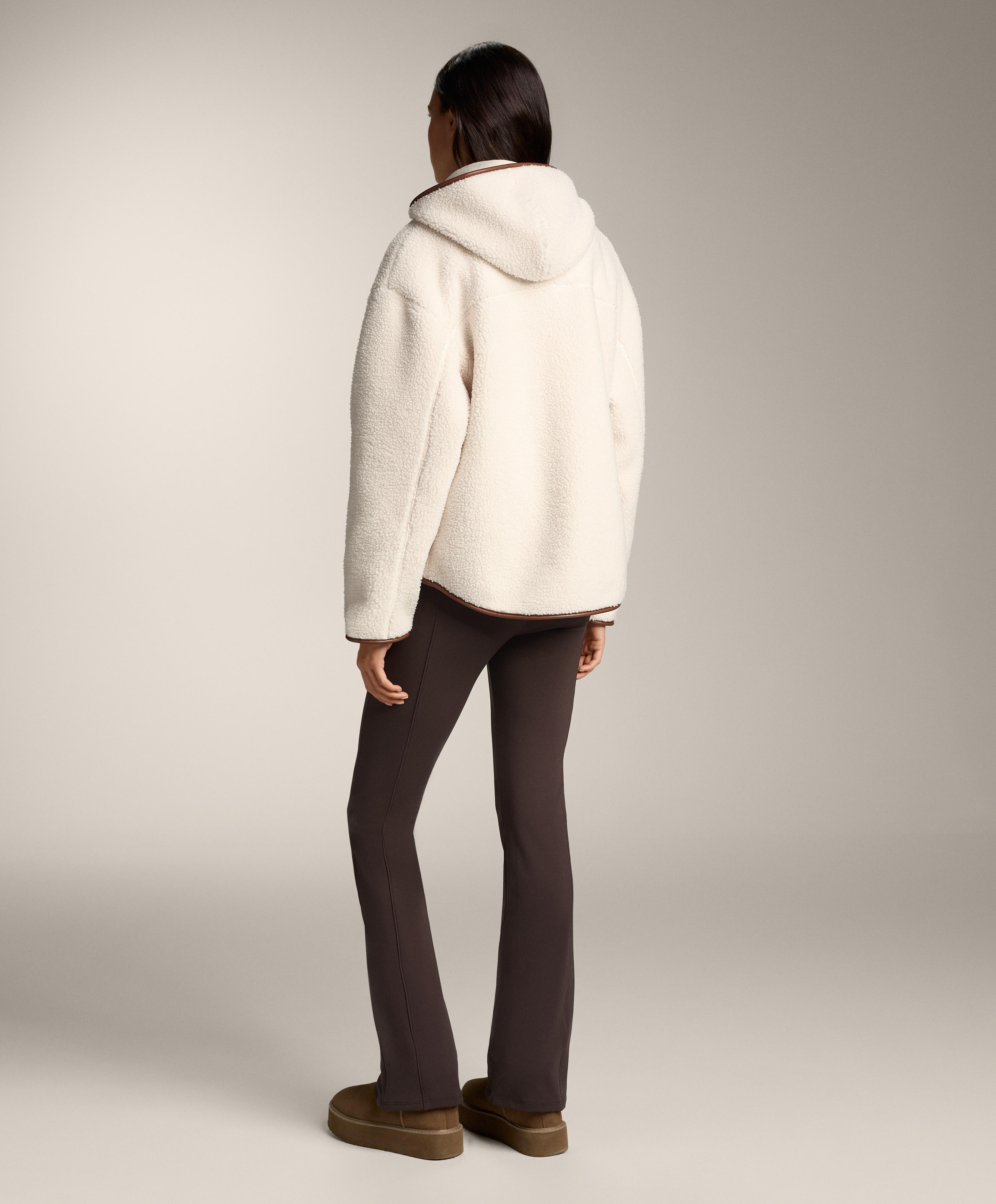 Faux-shearling jacket with hood — ECRU