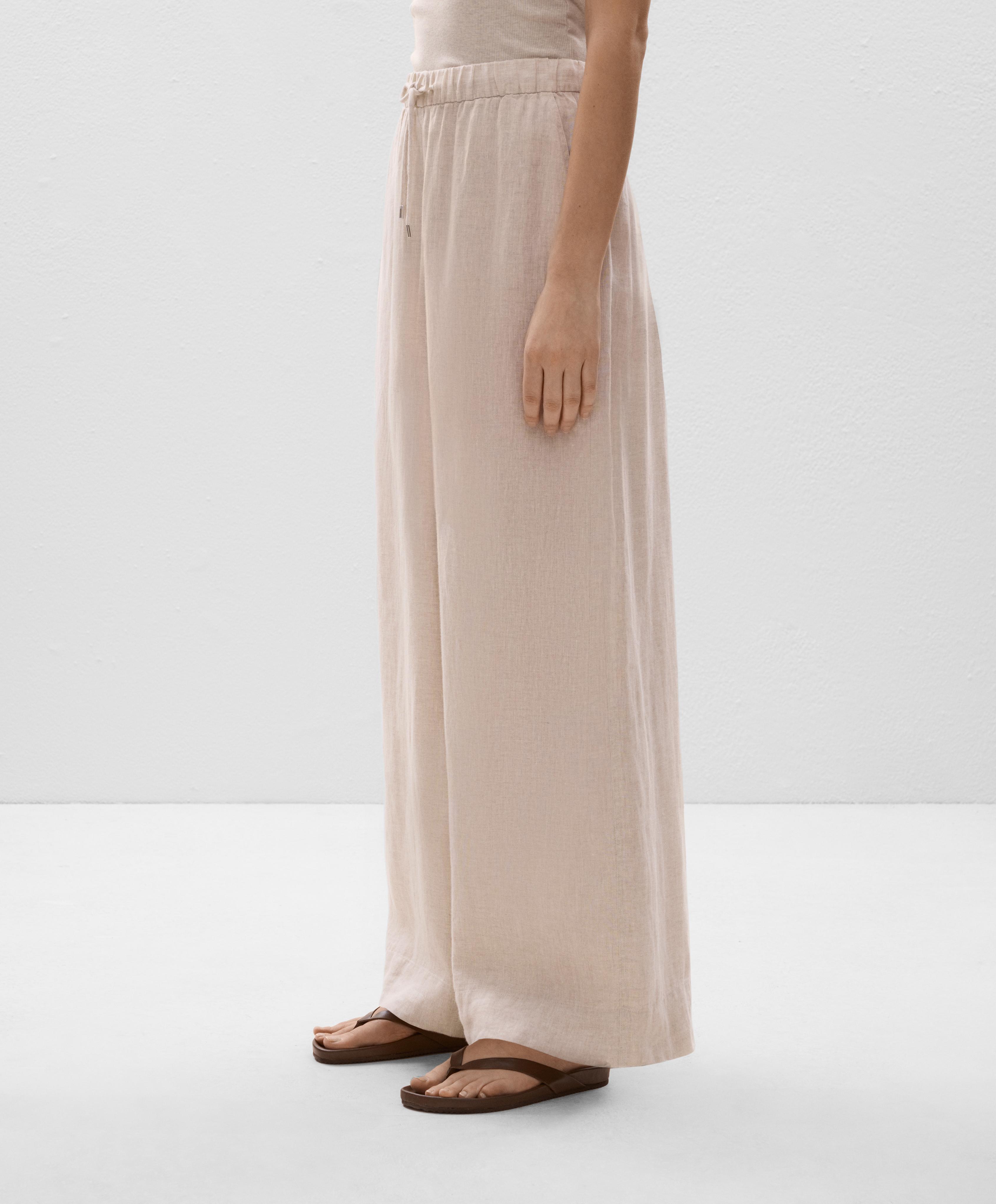 Wide Leg Straight 100% Linen Trousers Wide Leg Straight 100% Linen Trousers