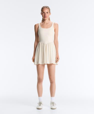 Comfortlux short dress — PALE ECRU 3