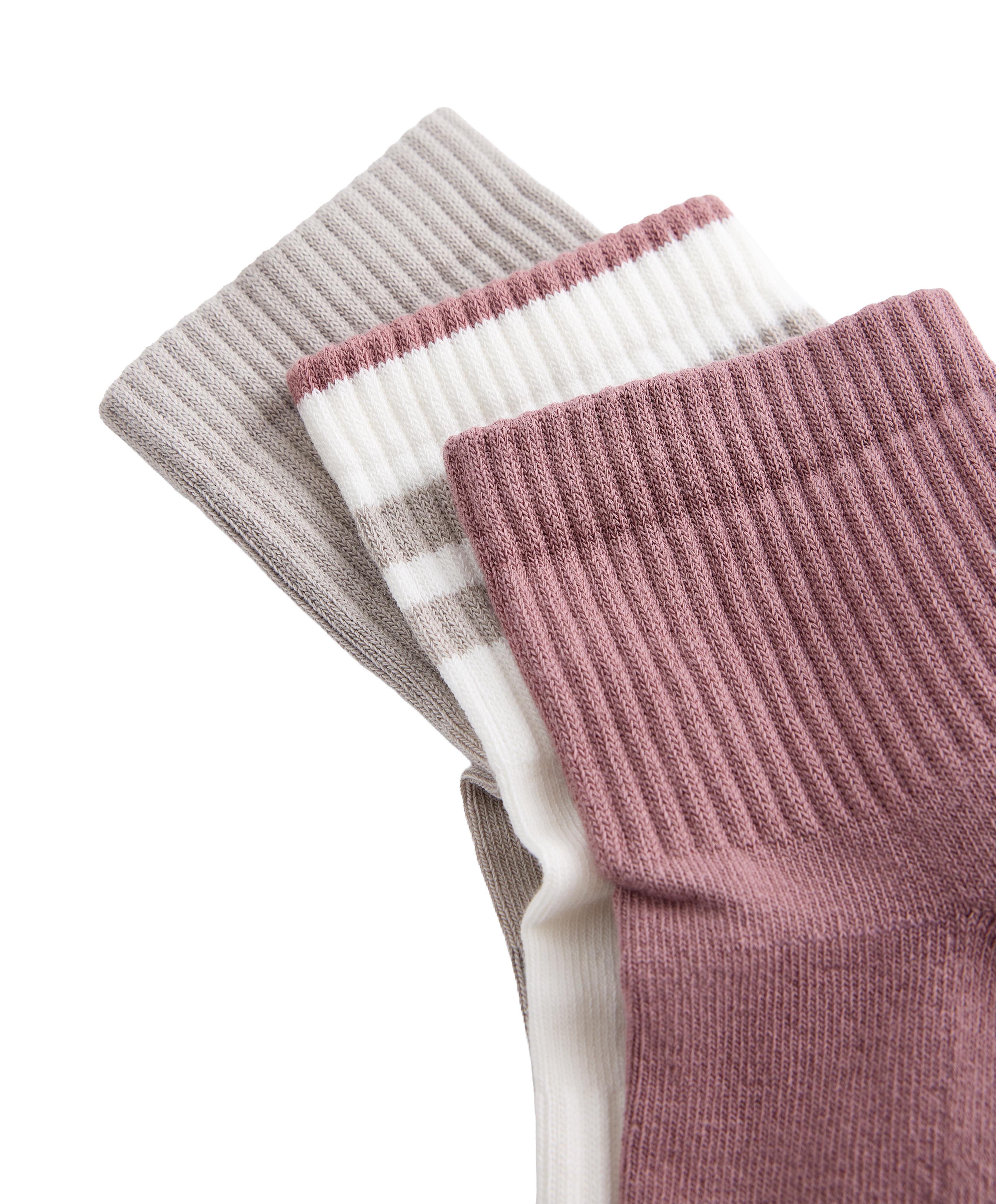 3-pack cotton socks — PALE MINK